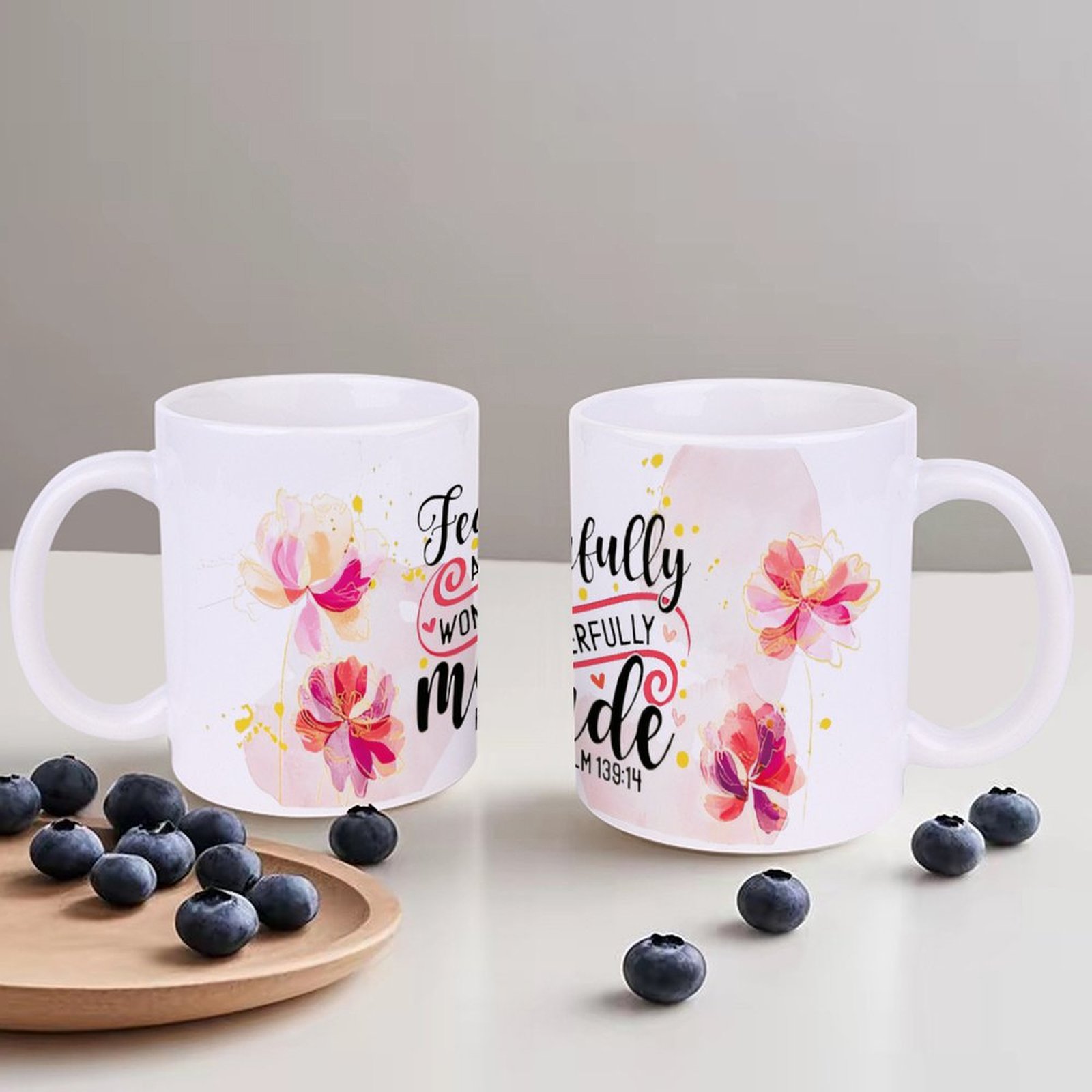 Sublimation Mug White - Fearfully And Wonderfully Made3 Mugs, 11oz