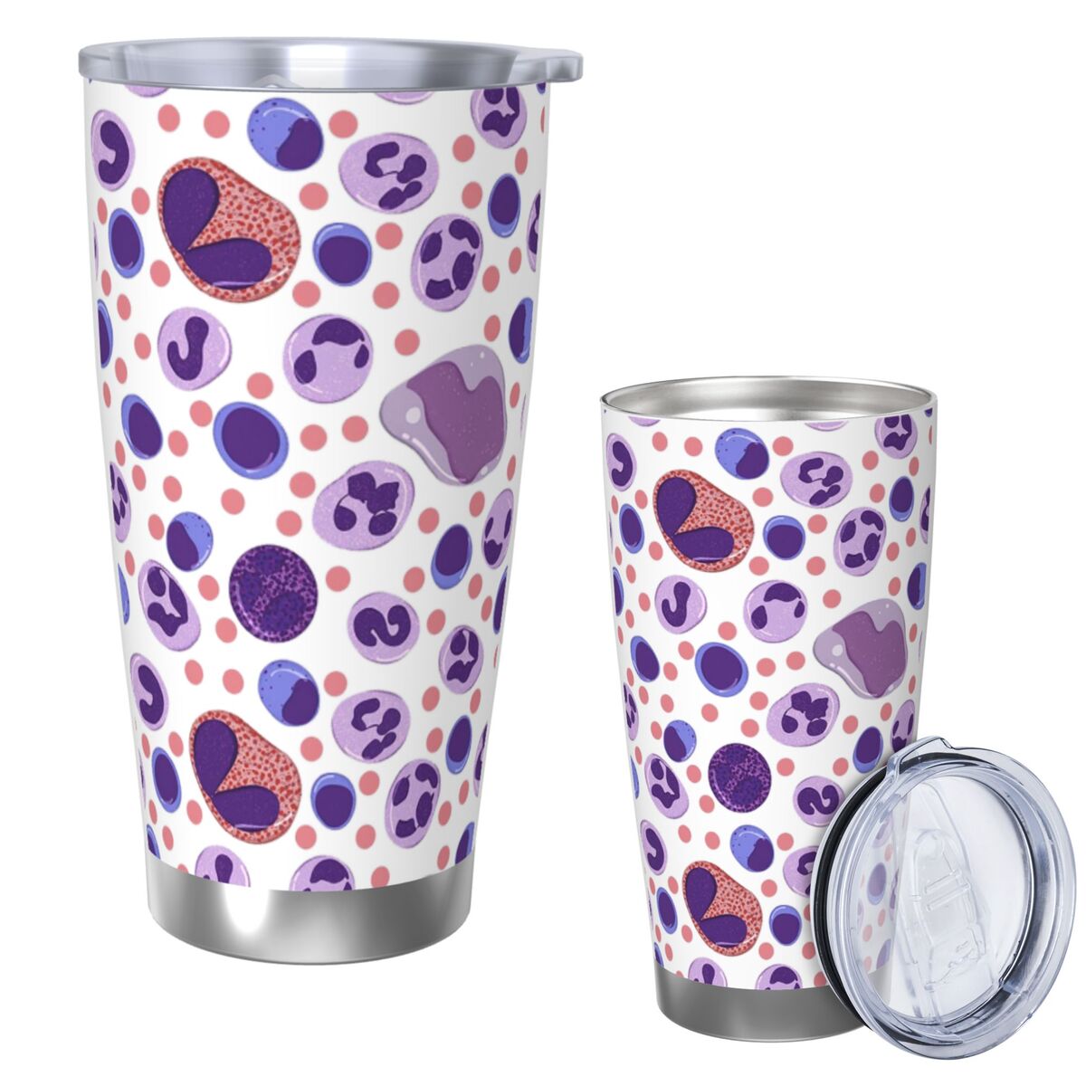 Tumbler 20Oz White - Large White Blood Cell Pattern Stainless