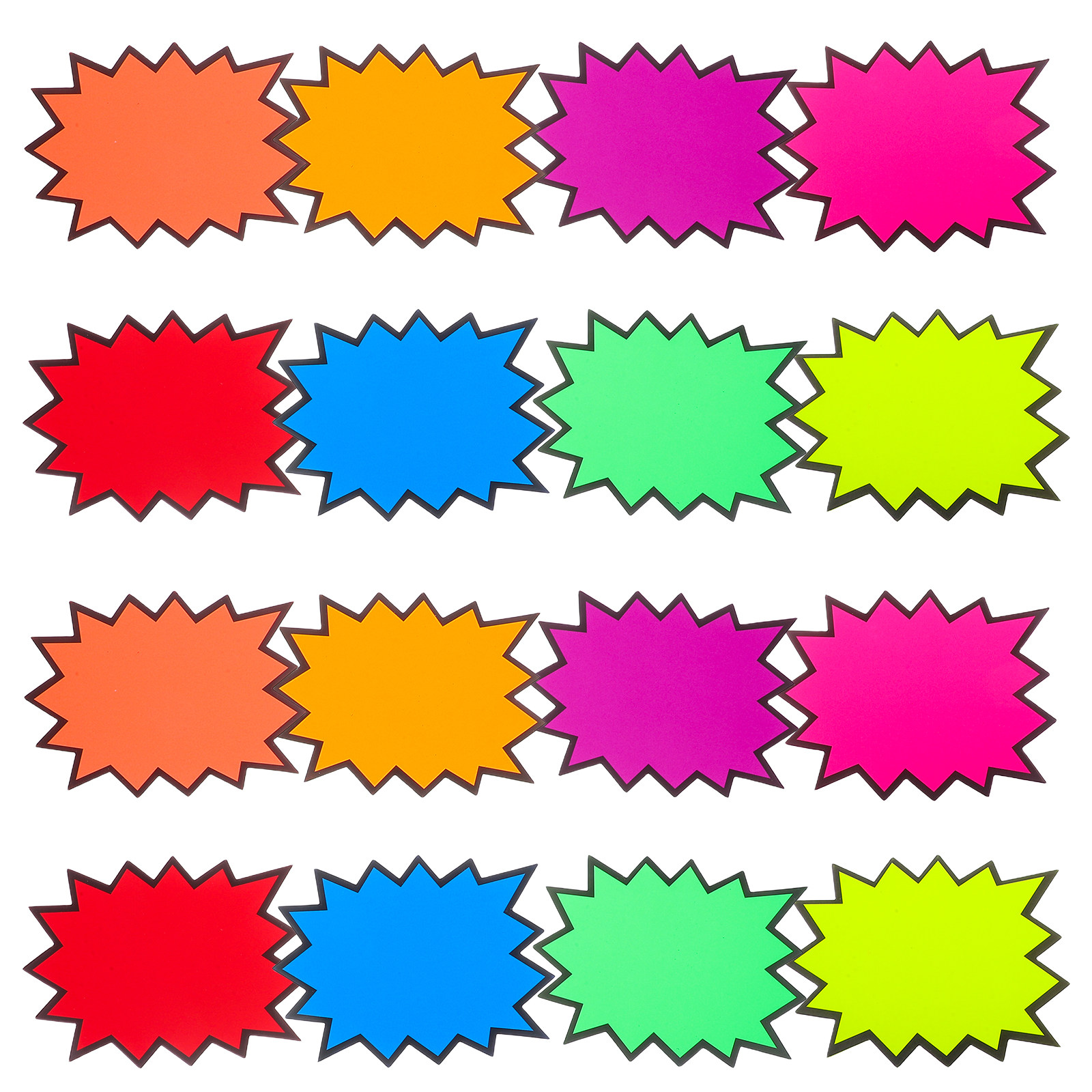 Yard Sign Blank - 80Pcs Vibrant 8-Color Fluorescent Burst Price