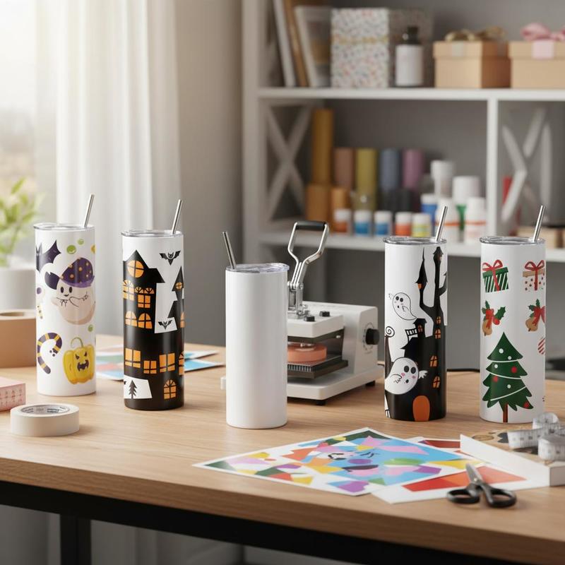 Tumbler 20Oz White - 16 Pack Sublimation Insulated Slim Cups