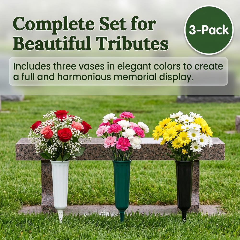 Yard Sign Blank - 1/3pcs Cemetery Vase with Spikes Plastic