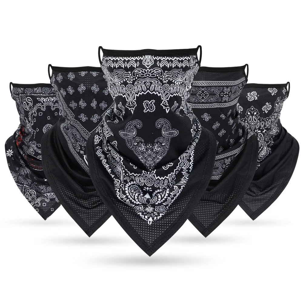 Bandana Blank White - Multifunctional Bandanna Earloops Black White Mask