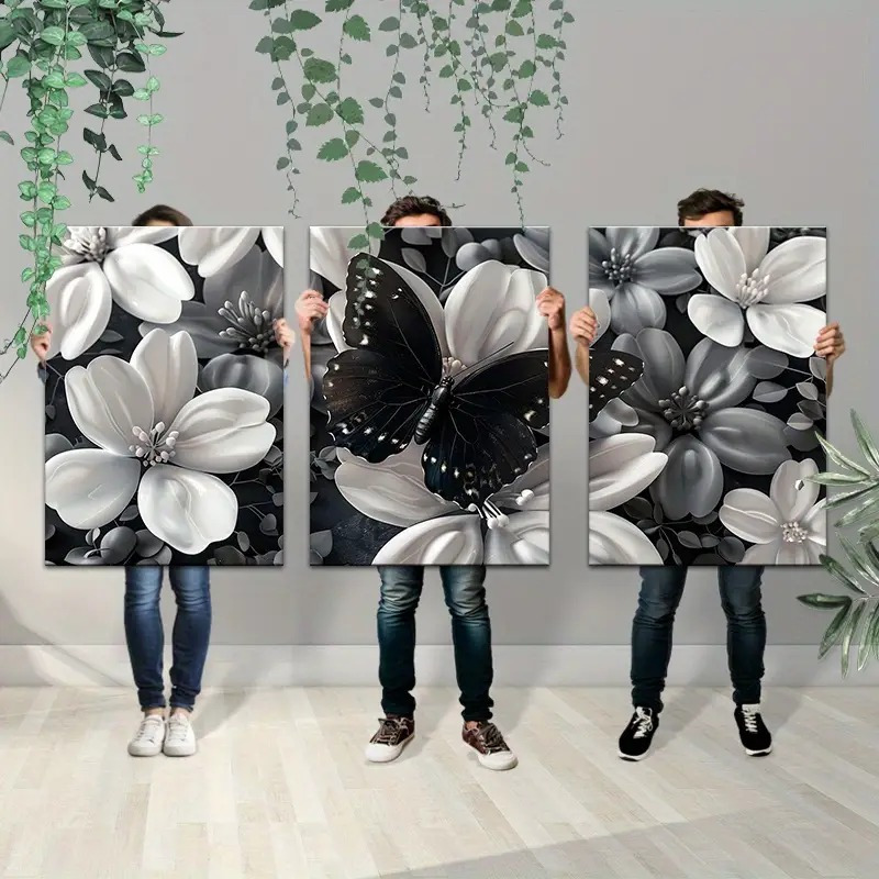 Canvas Wrap Ready - Framed Set of 3 Canvas Wall