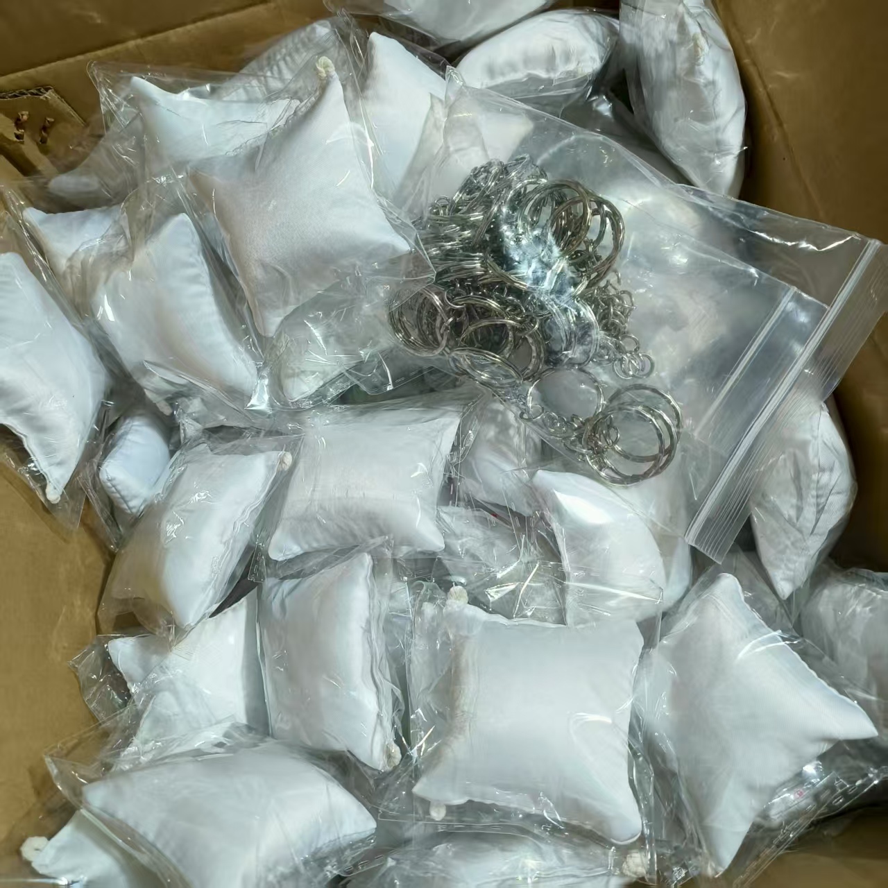 Puzzle Blank White - 15pcs/lots Sublimation Blank Fabric Key Rings