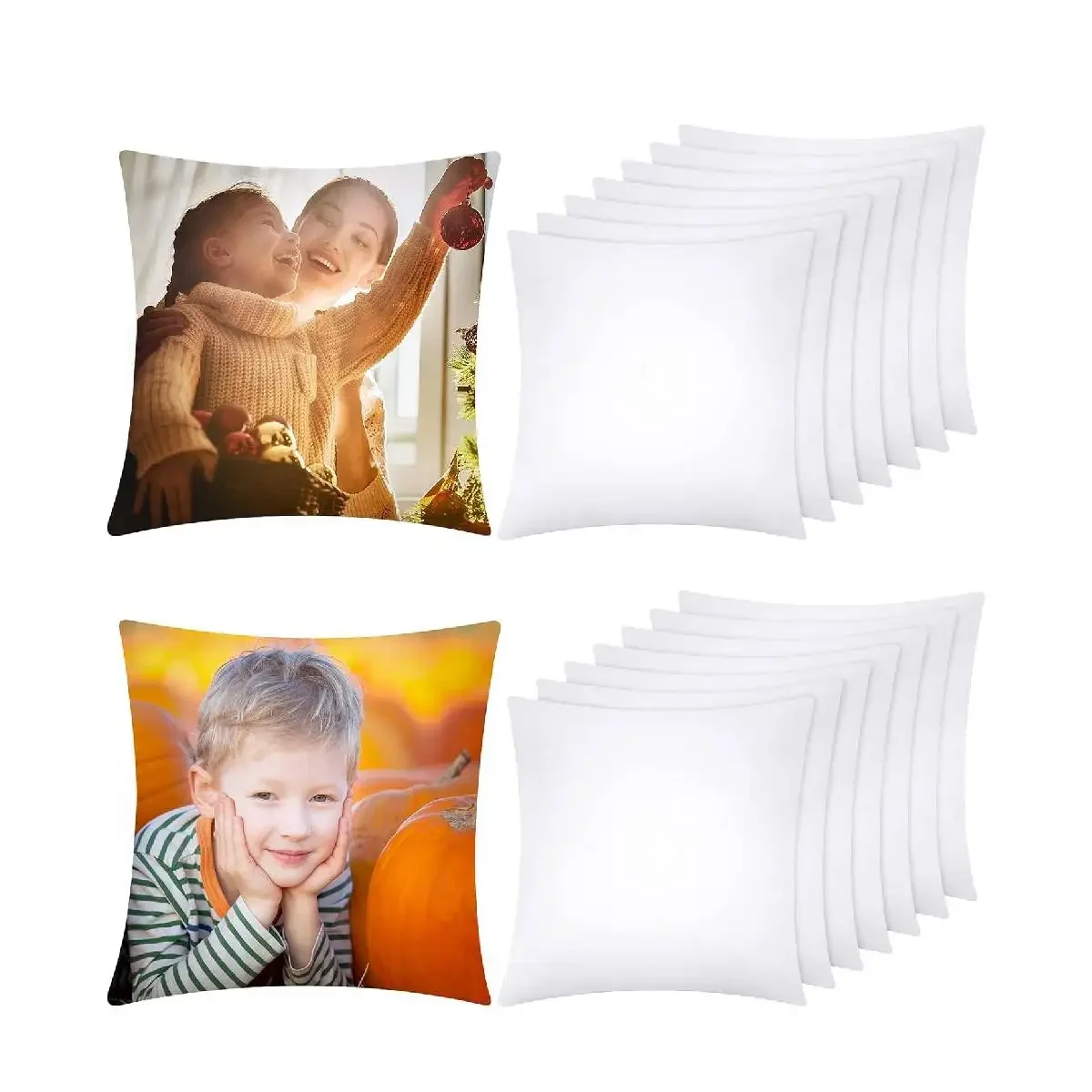 Pillow Cover Sublimation - 4-Pack White Polyester Peach Skin Pillow