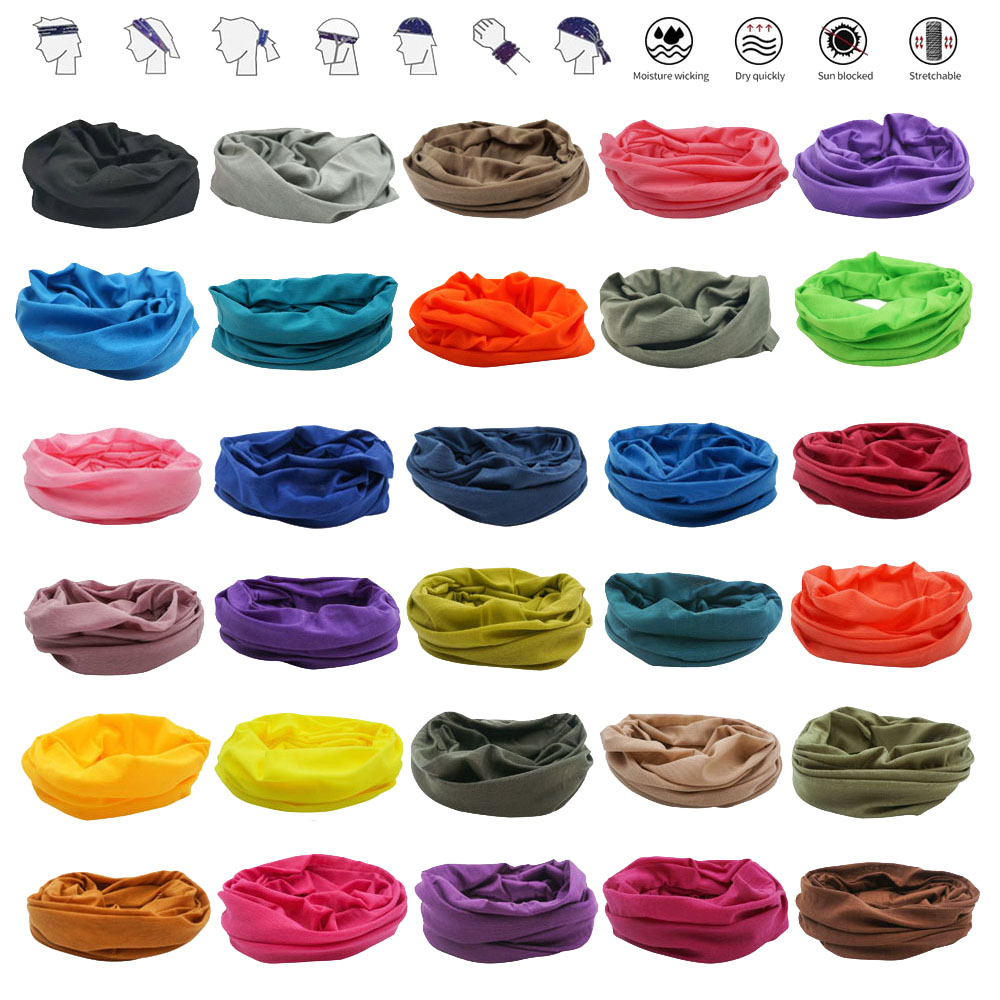 Bandana Blank White - 55 Solid Colors Outdoor Sports Headband