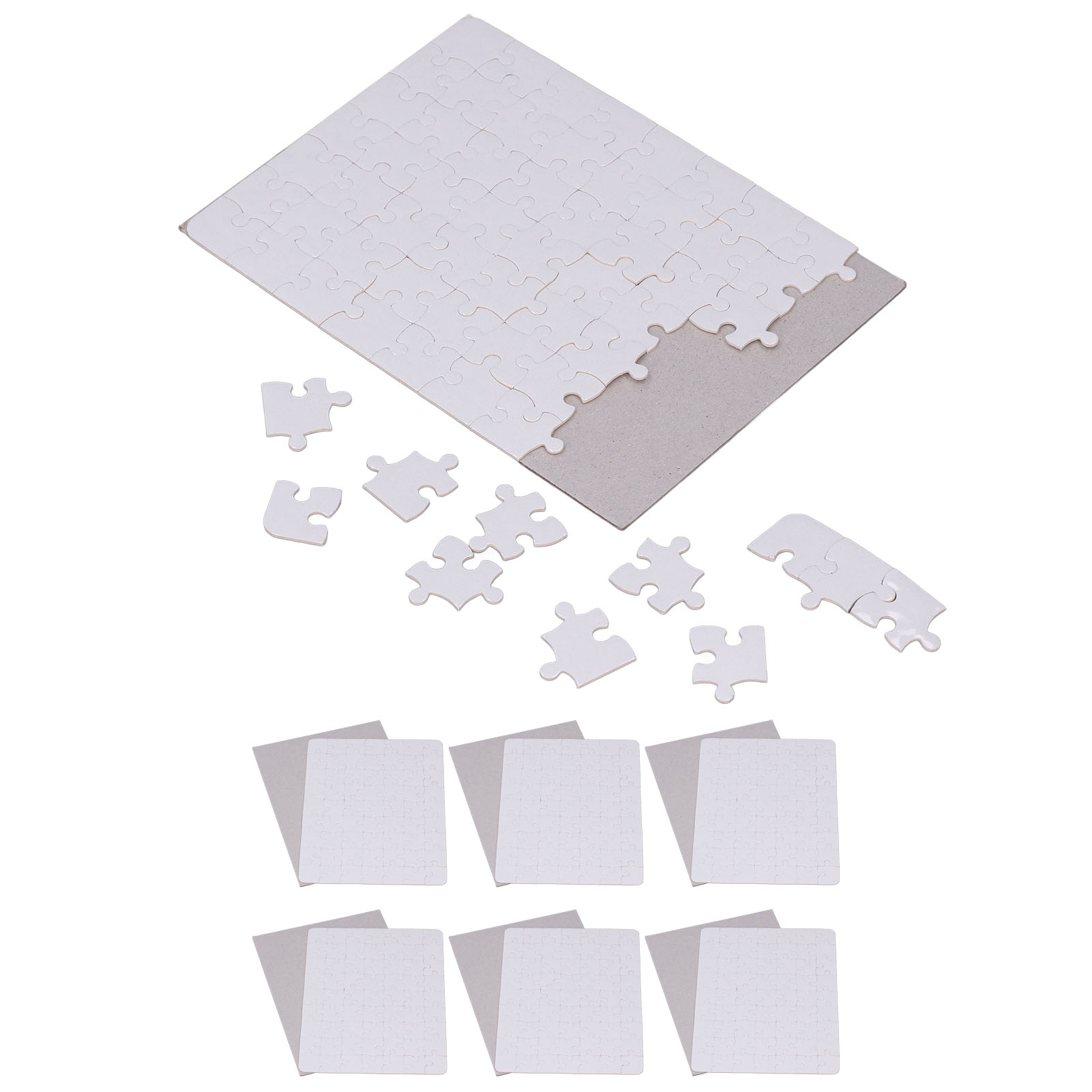 Puzzle Blank White - 6 Set Blank Puzzles 13x18cm White