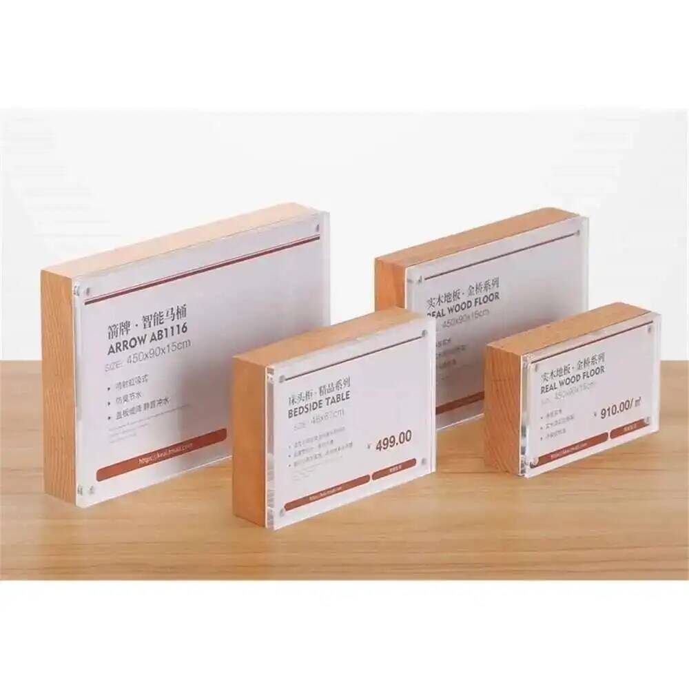 Photo Acrylic Block - Desk Price Card Display Magnetic Solid