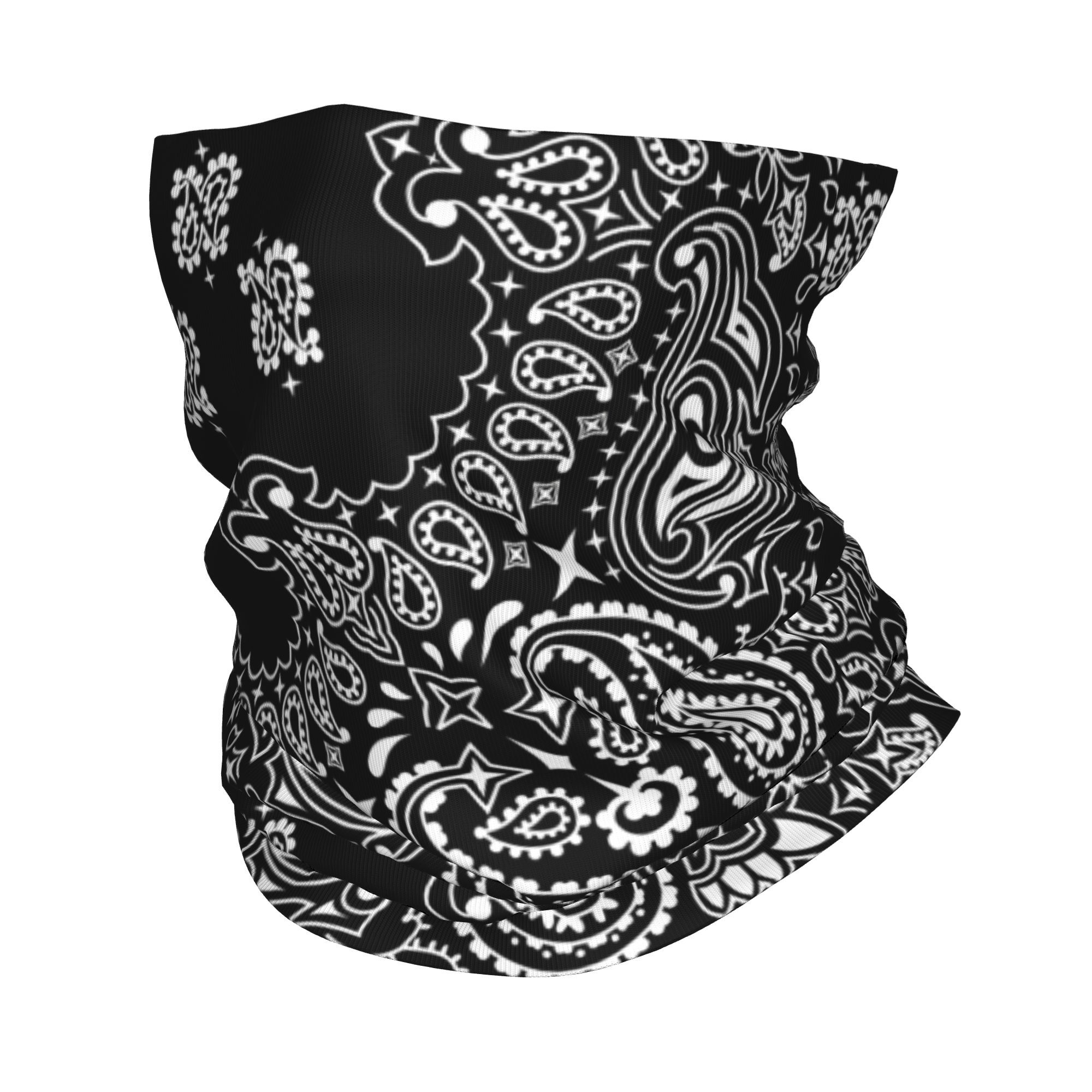 Bandana Blank White - Custom Black And White Paisley Bandana
