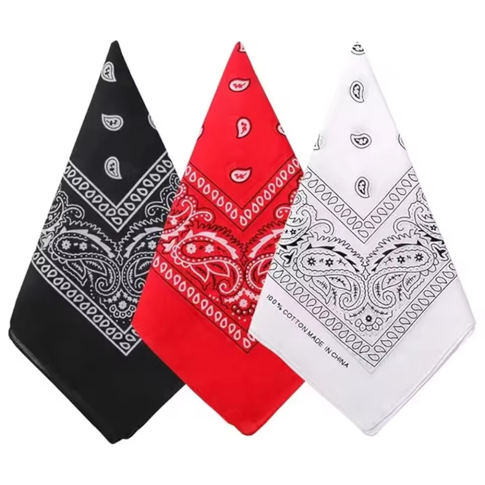Bandana Blank White - Hip Hop Cowboy Paisley Scarf Large