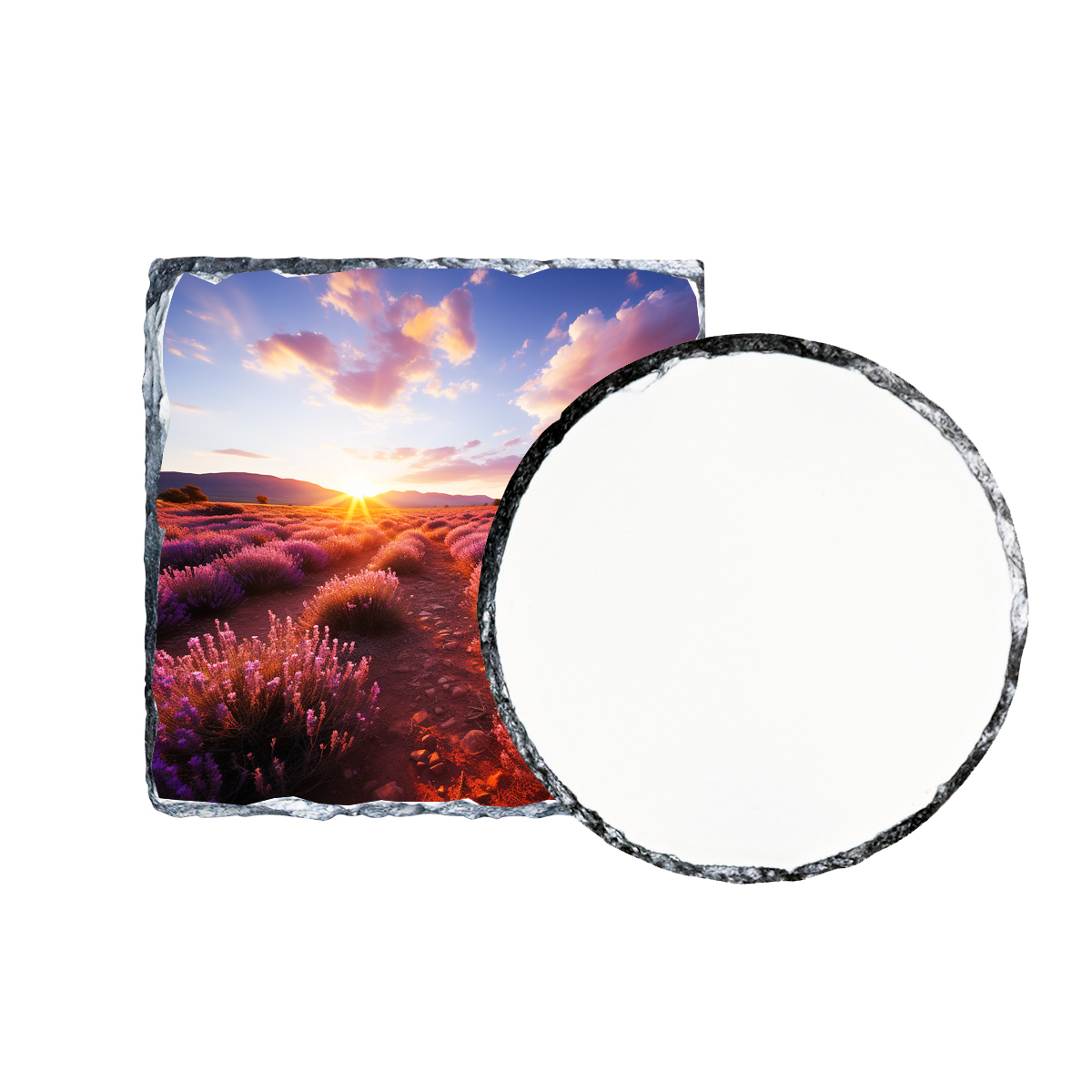 Coaster Sublimation Blank - Round Sublimation Slate Coaster Blank, Natural