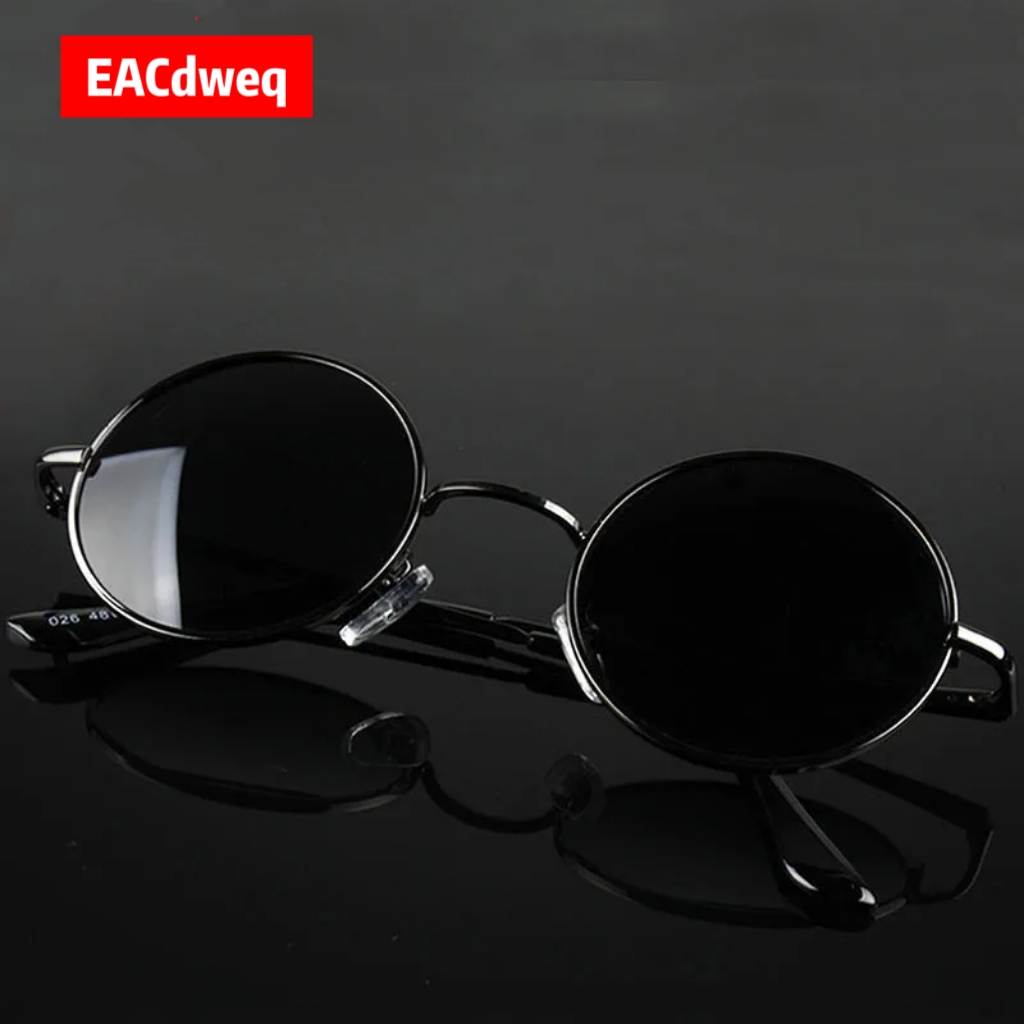 Metal Photo Panel - Retro Vintage Round Sunglasses Men Brand