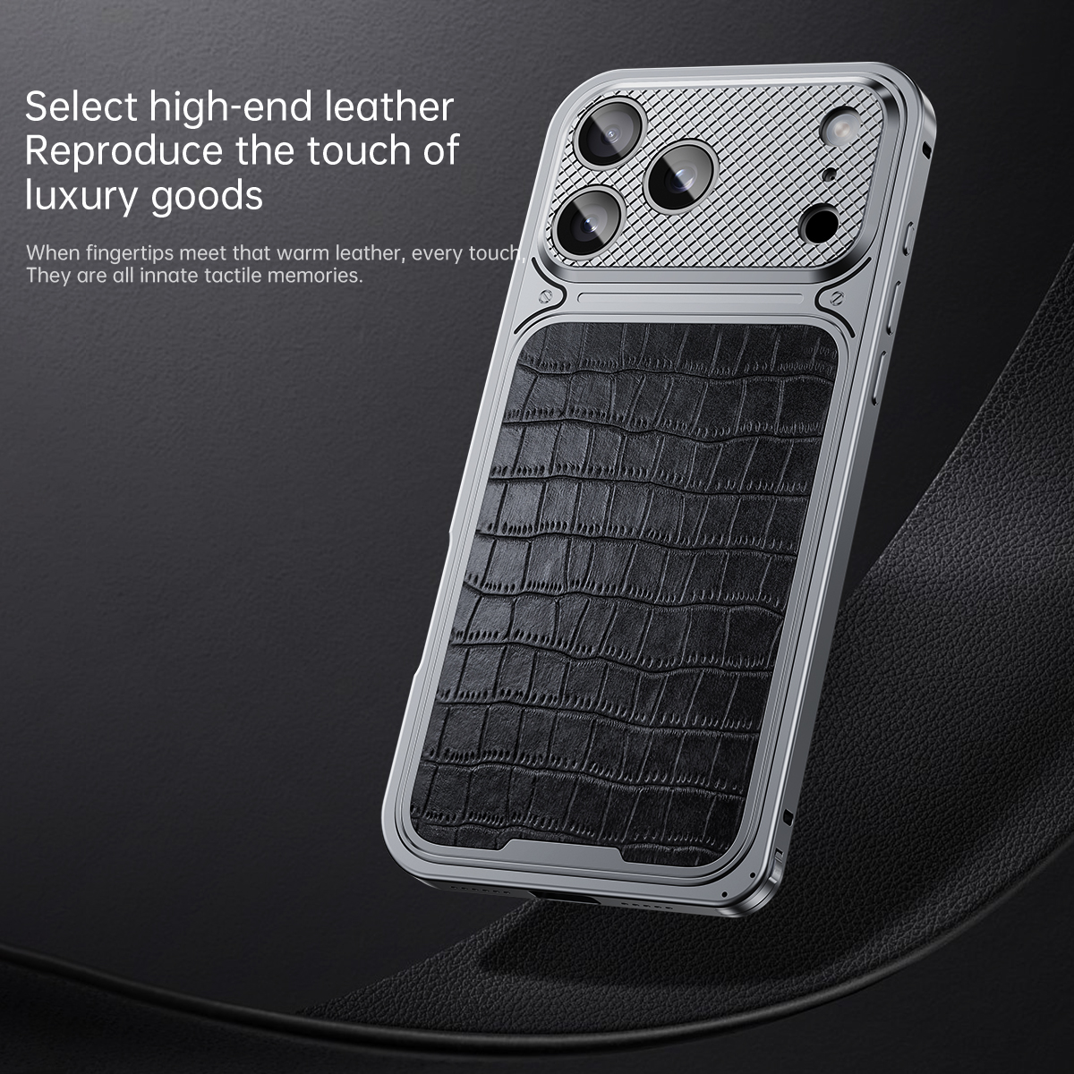 Metal Photo Panel - High End Crocodile Leather Pattern Phone
