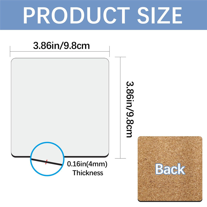 Coaster Sublimation Blank - HGHO Sublimation Car Coasters Blanks Sublimation