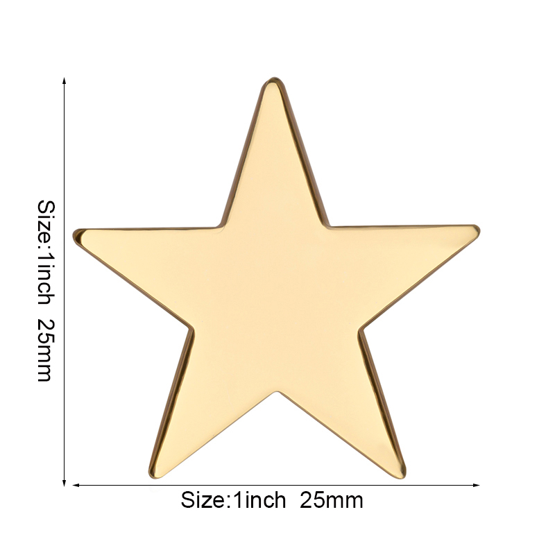 Button Badge Blank - 25mm Gold Star Badge Flag Metal