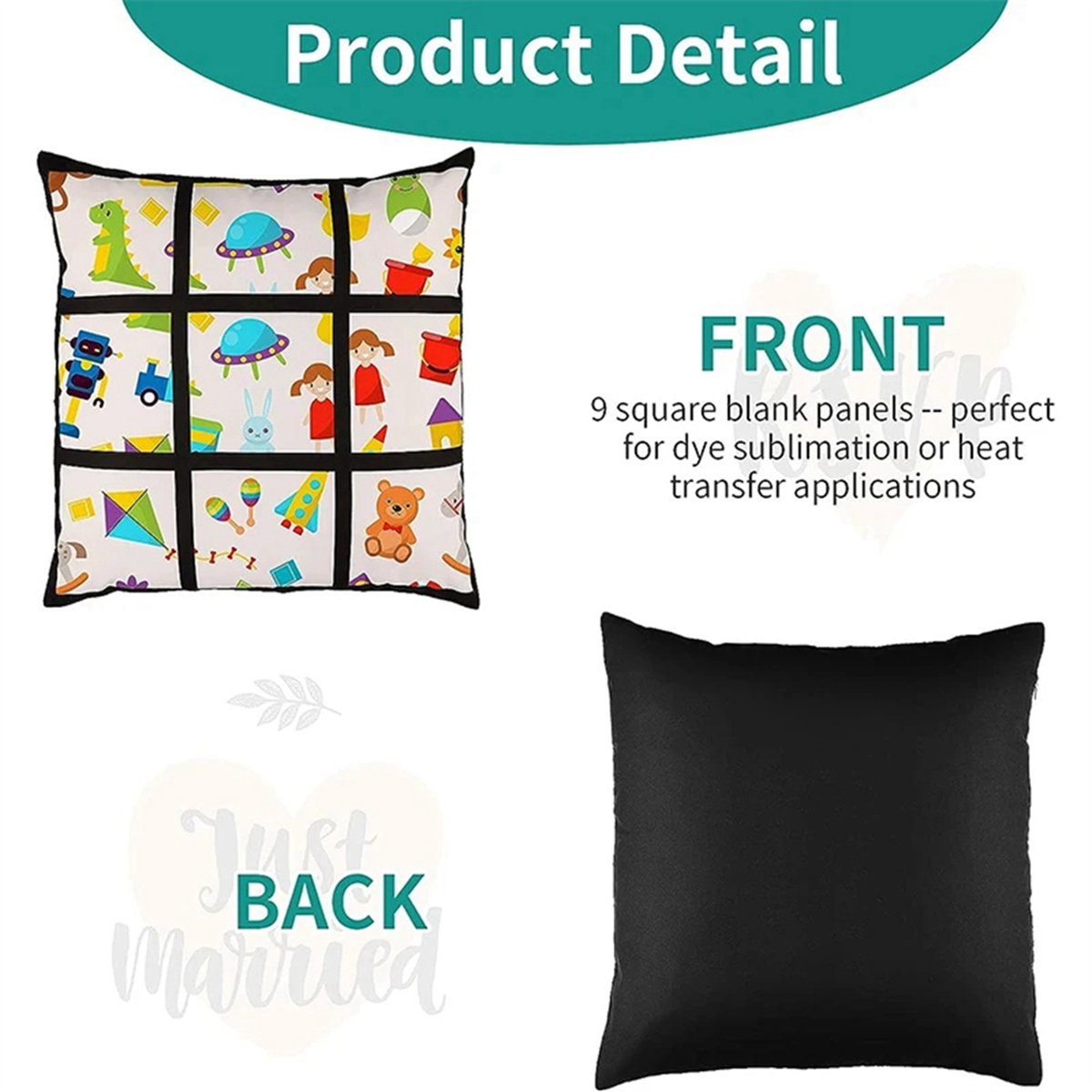 Pillow Cover Sublimation - A45I 6Pcs Sublimation Blank Panel Pillow
