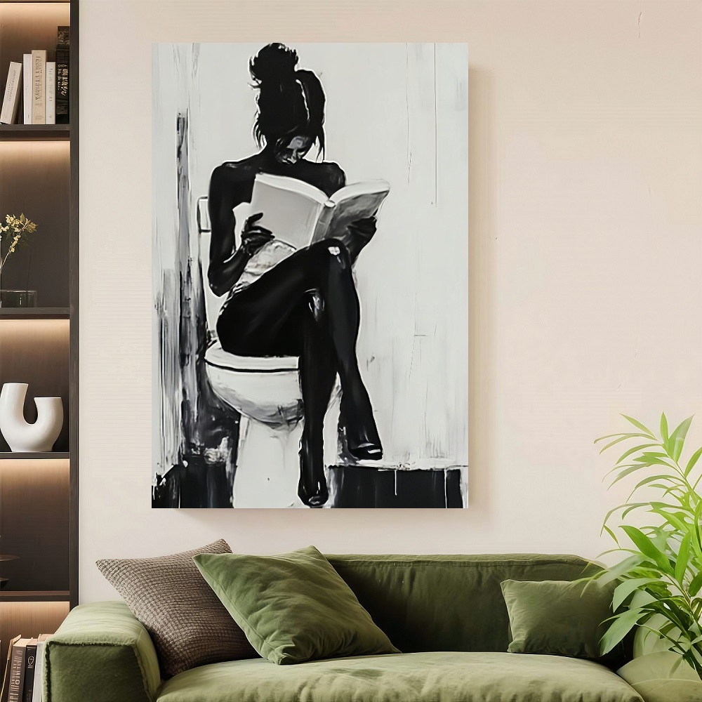 Canvas Wrap Ready - Framed 1pc Modern Abstract Woman Painting