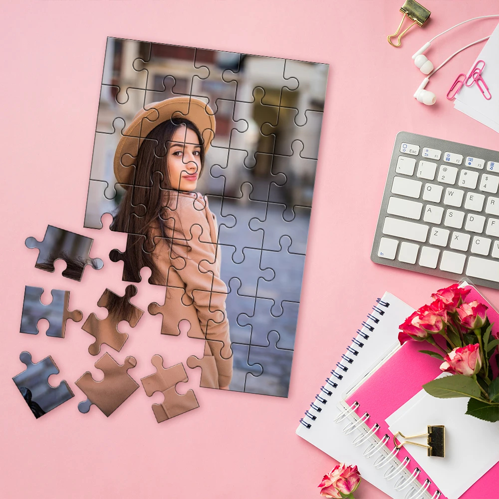 Puzzle Blank White - Custom Photo Puzzle Personalized Birthday Gift