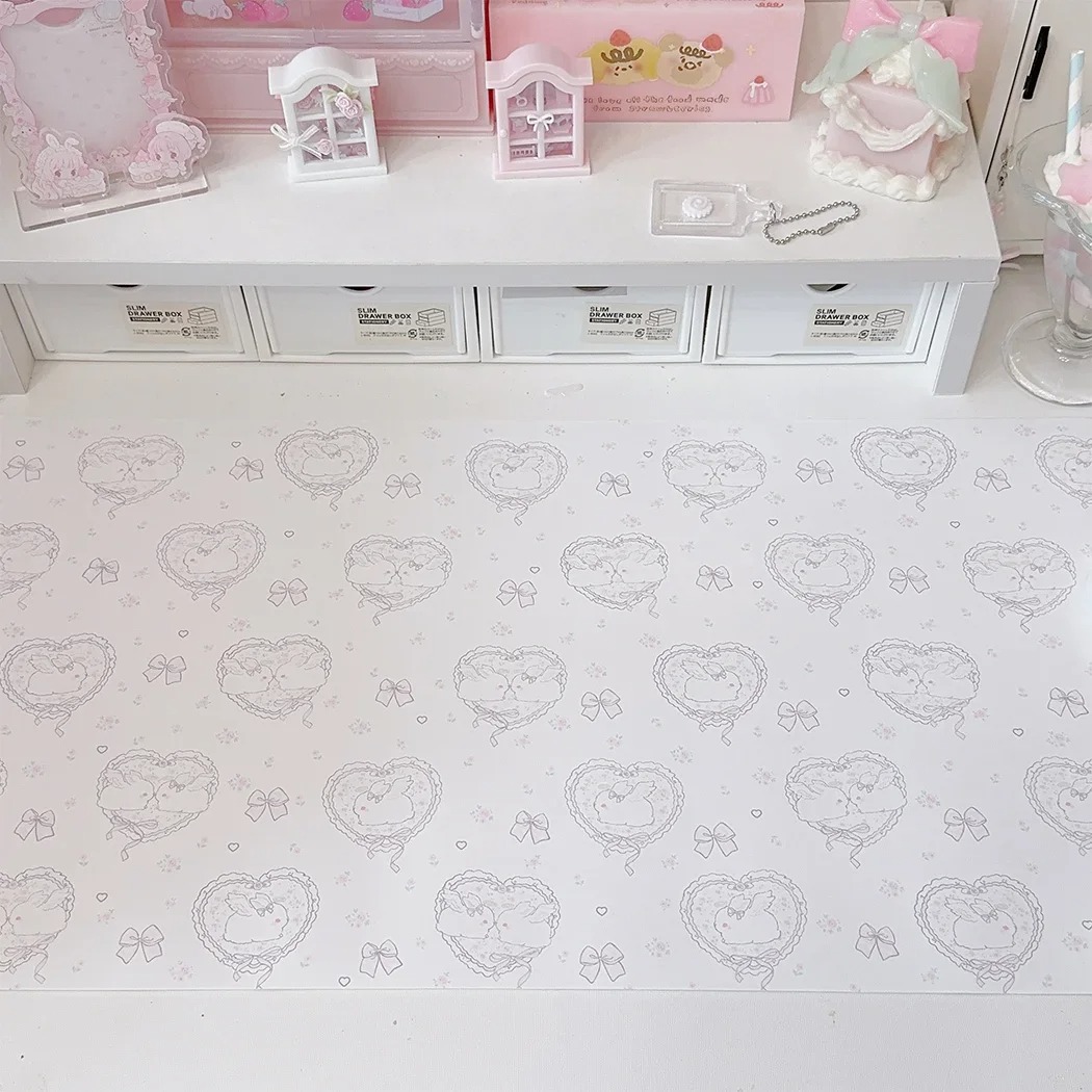 Mouse Pad Blank Sublimation - Kawaii Pink Rabbit Leather Desk Pad
