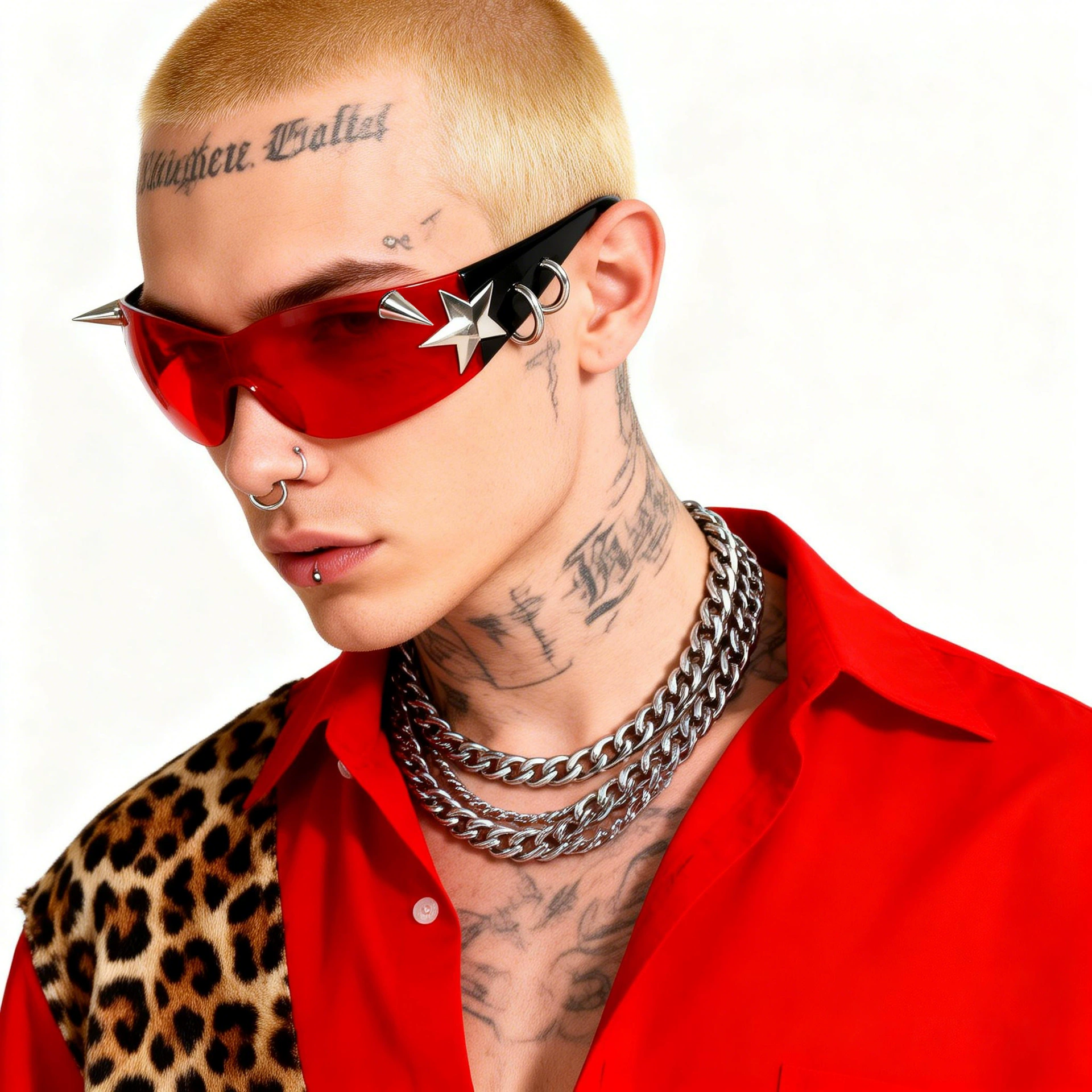 Metal Photo Panel - Rivet Punk Metal Star Frame Glasses