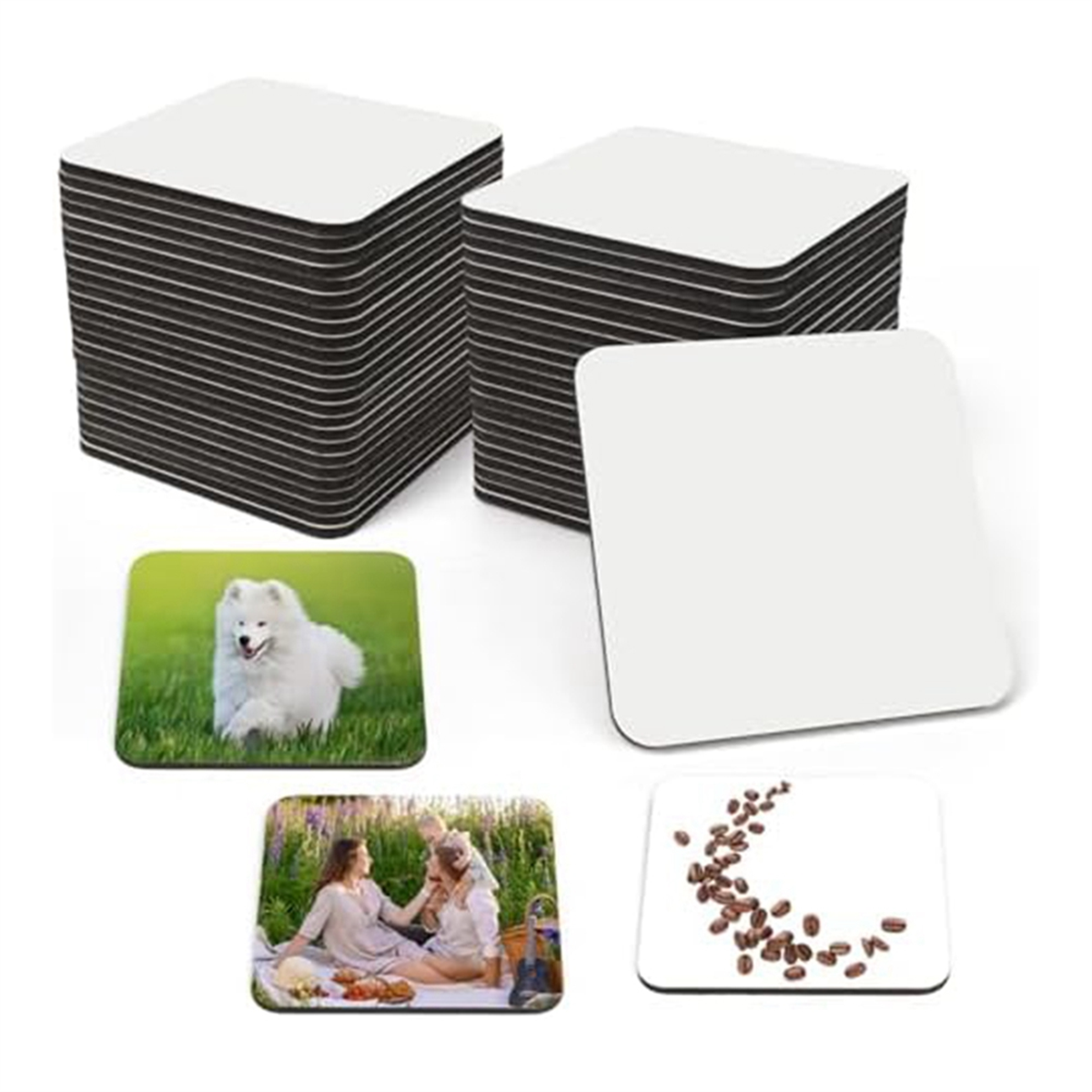 Coaster Sublimation Blank - 24 PCS Sublimation Coasters Blank MDF