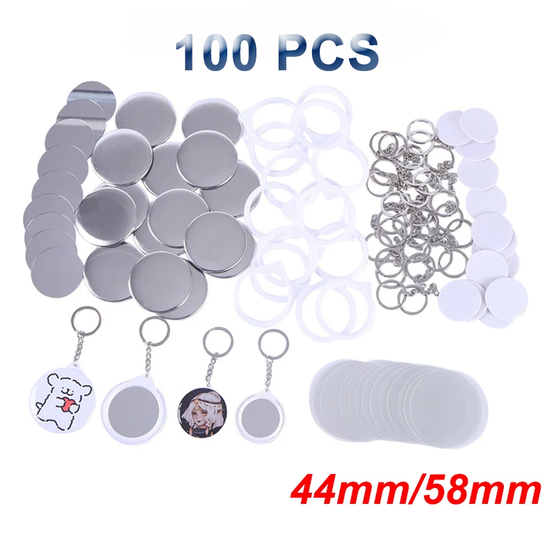 Button Badge Blank - New 100PCS Key Ring Mirror Blank