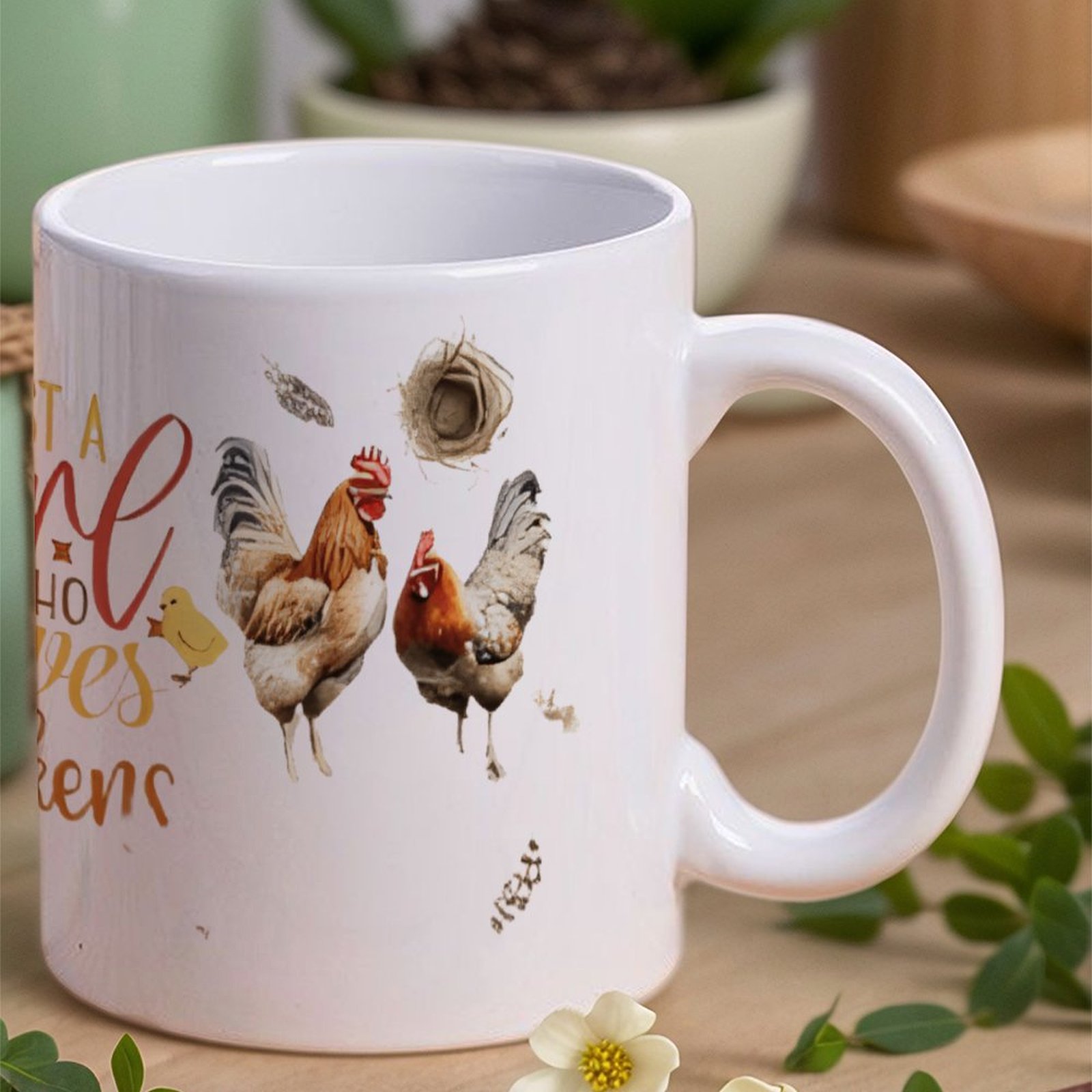 Sublimation Mug White - Just A Girl Who Loves Chickens