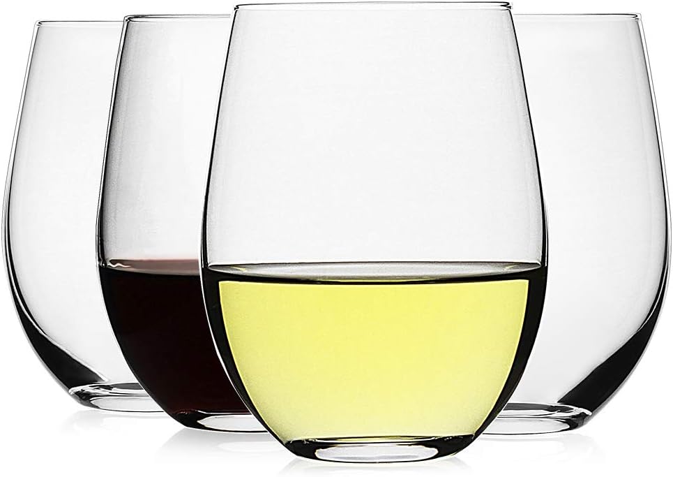 Tumbler 20Oz White - Stemless Wine Glasses Set of 4