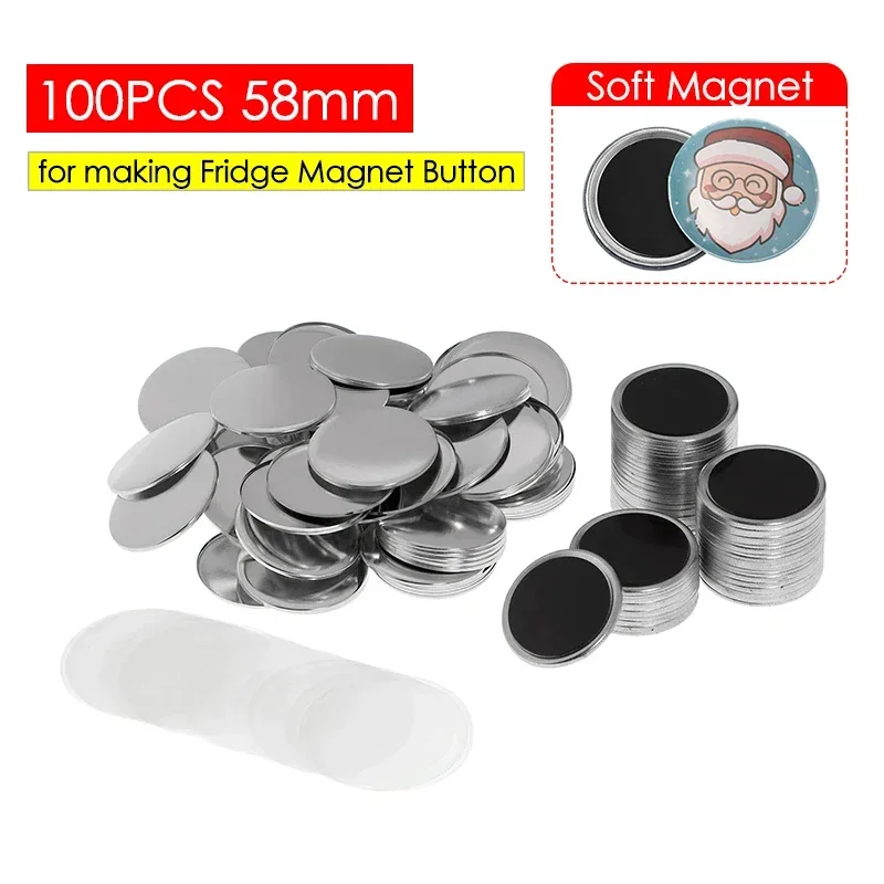 Button Badge Blank - 50/100PCS 25-75mm Magnet Refrigerator Badge Pin