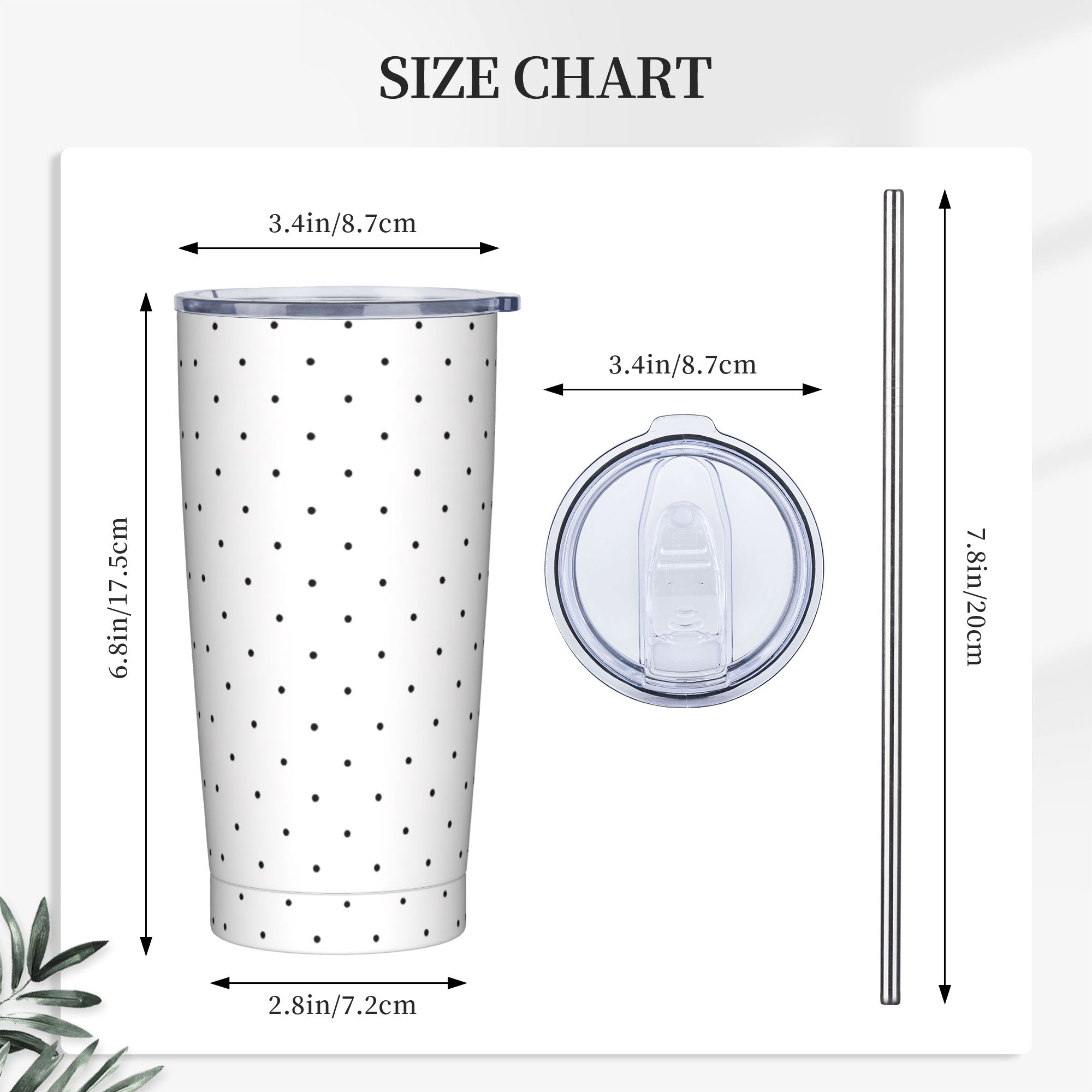 Black & White Polka Dot Patter - Tumbler 20Oz White review and price