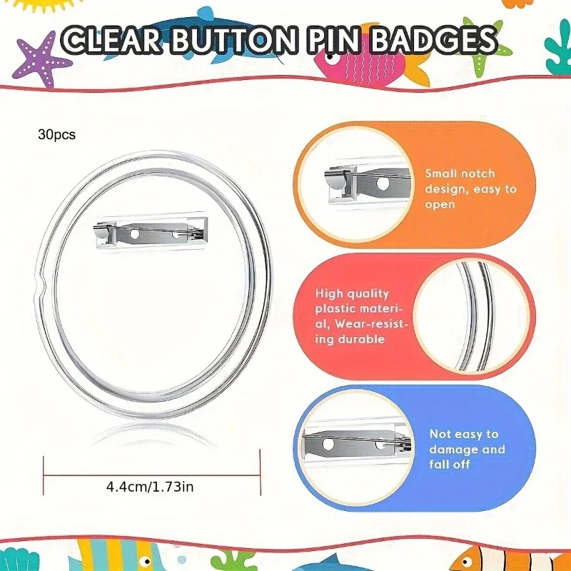 30pcs acrylic blank badge pin  - Button Badge Blank review and price