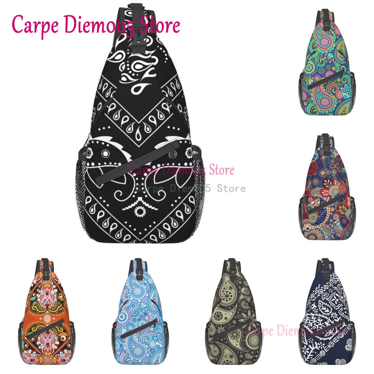 Black And White Paisley Chican - Bandana Blank White review and price