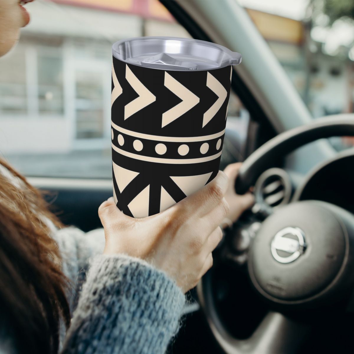 African Mud Cloth Black And Wh - Tumbler 20Oz White review and price