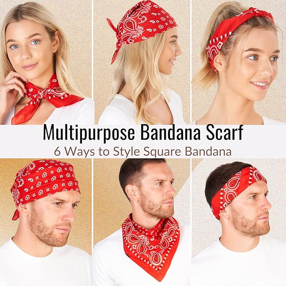 Hip Hop Cowboy Paisley Scarf L - Bandana Blank White review and price