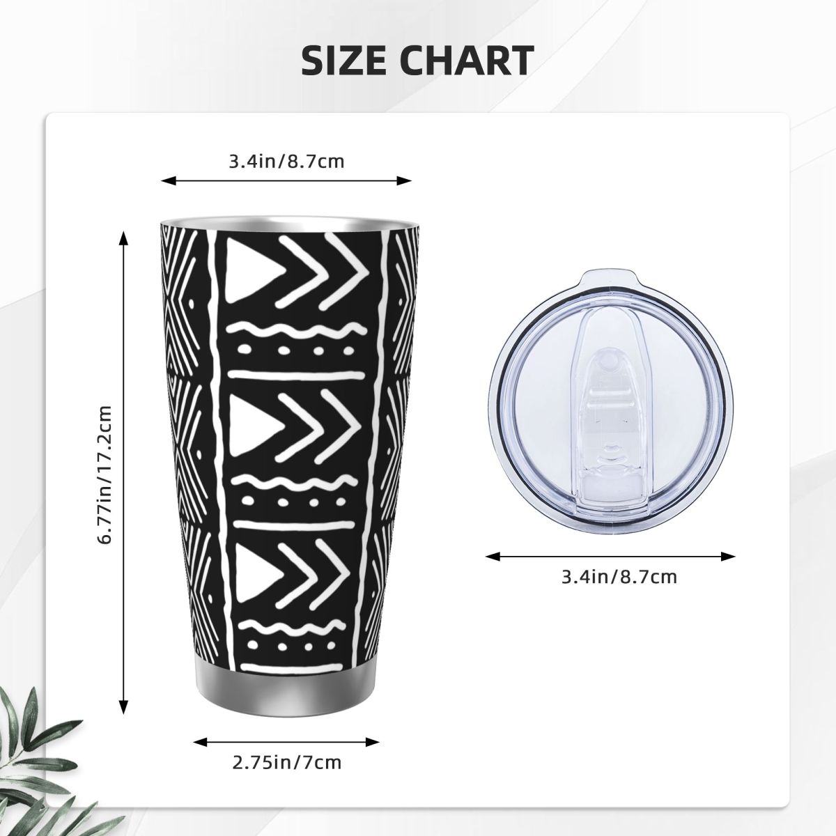 Black And White African Bogola - Tumbler 20Oz White review and price
