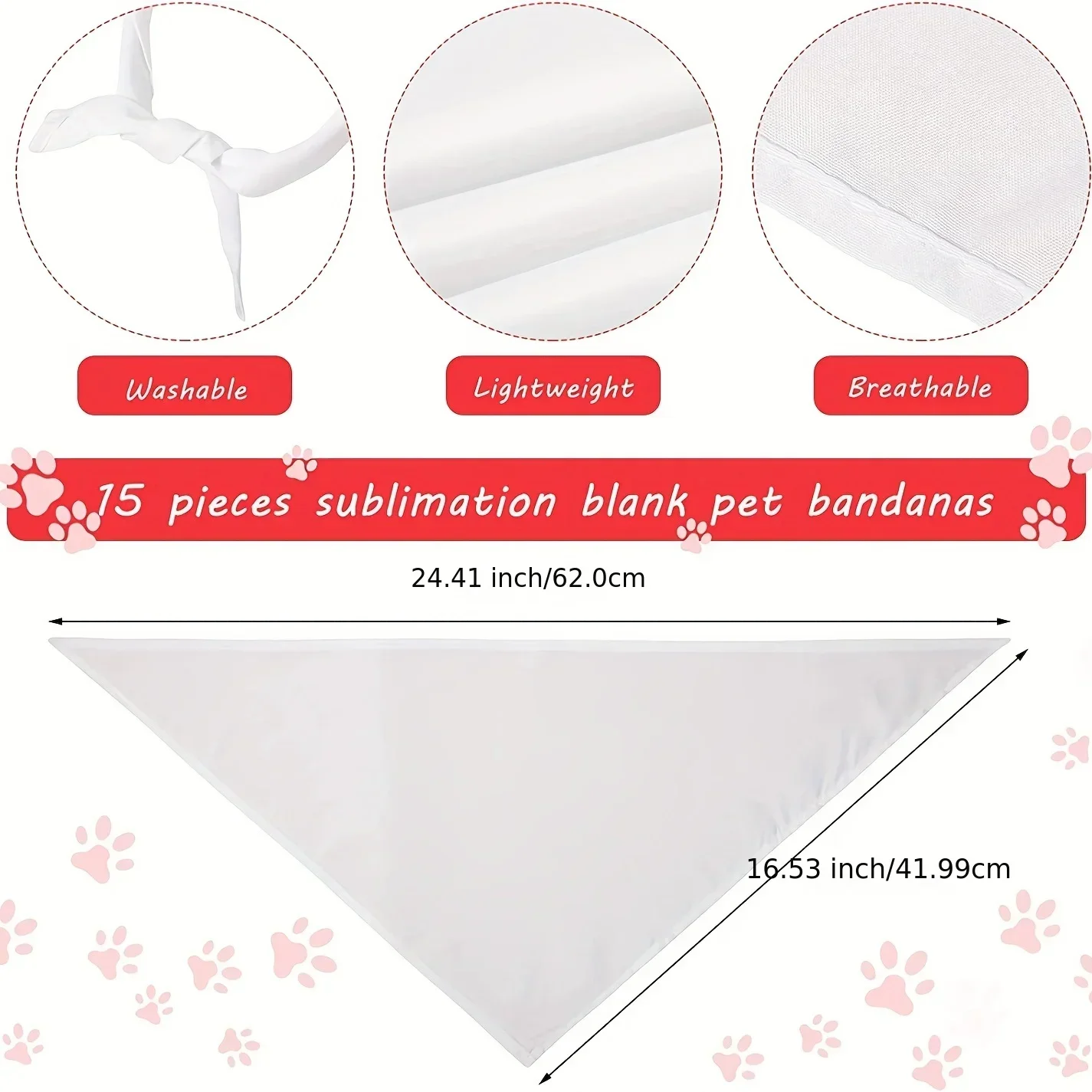 30pcs White Polyester Blank Do - Bandana Blank White review and price