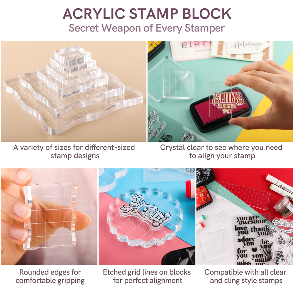 3pcs Clear Acrylic Stamp Block - Photo Acrylic Block review and price