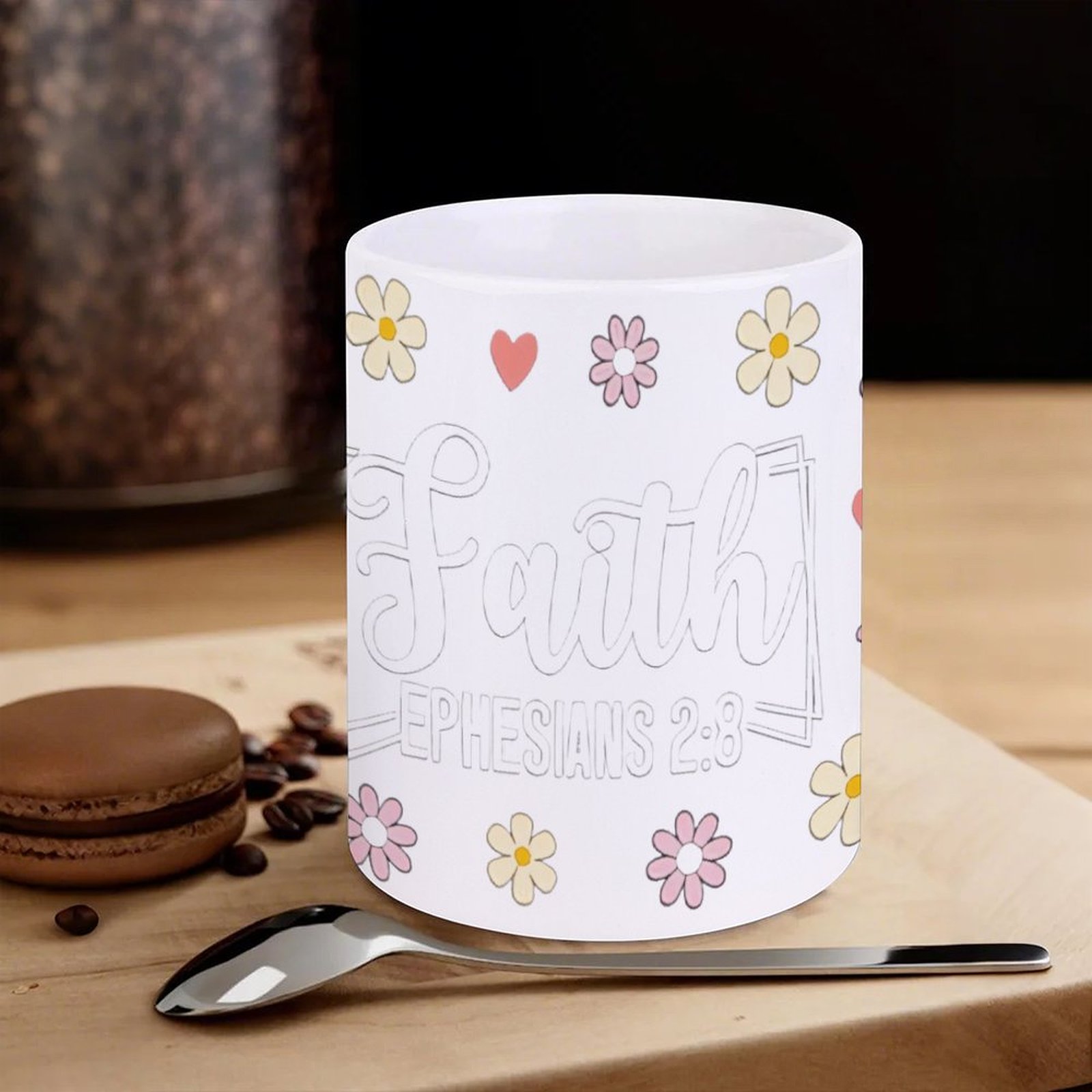 The Word Faith Surrounded By F - Sublimation Mug White review and price