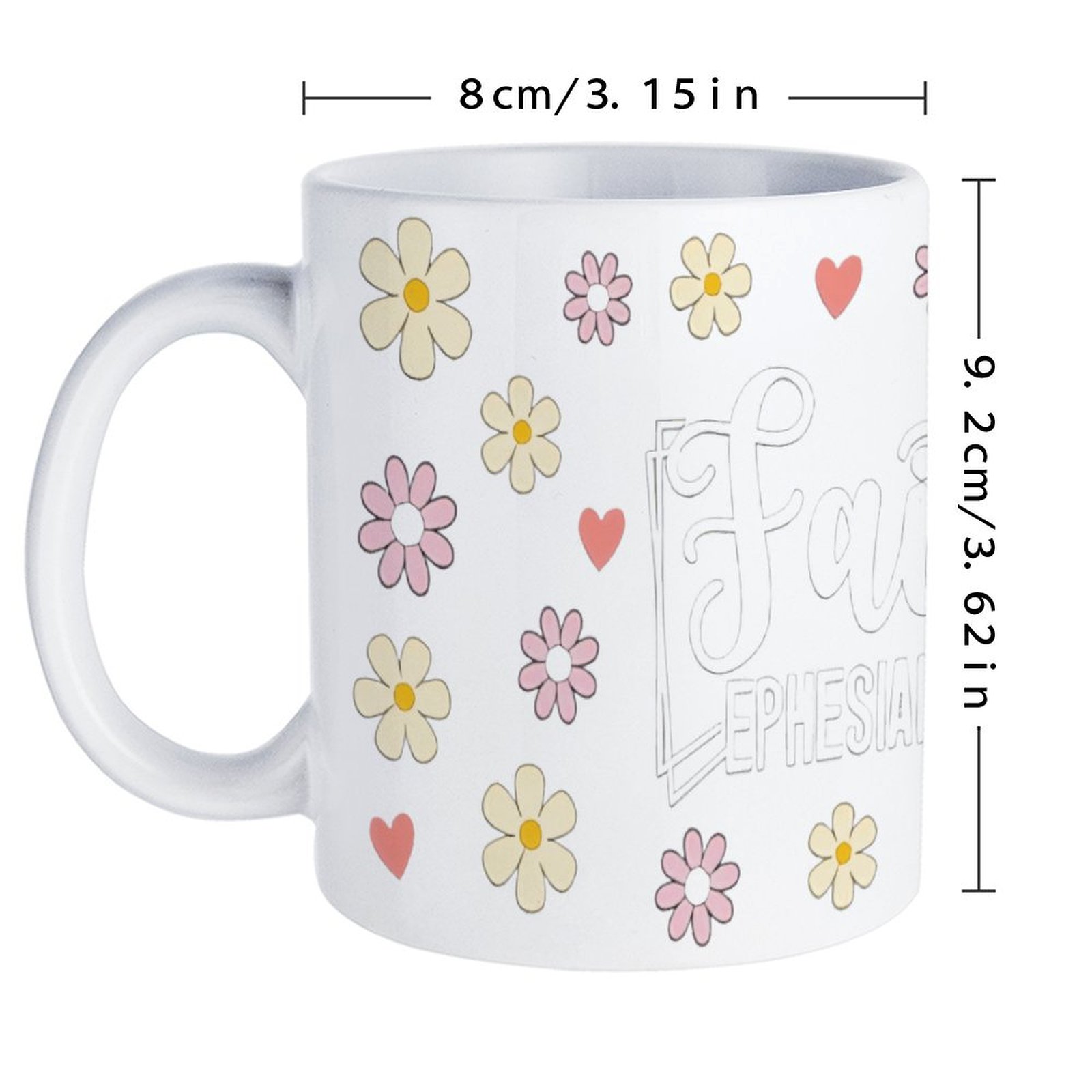 The Word Faith Surrounded By F - Sublimation Mug White review and price