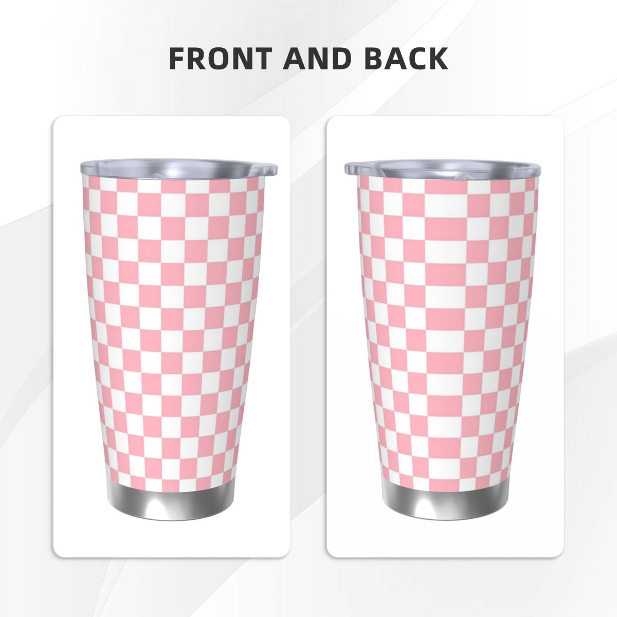 Pink White Checkerboard Patter - Tumbler 20Oz White review and price