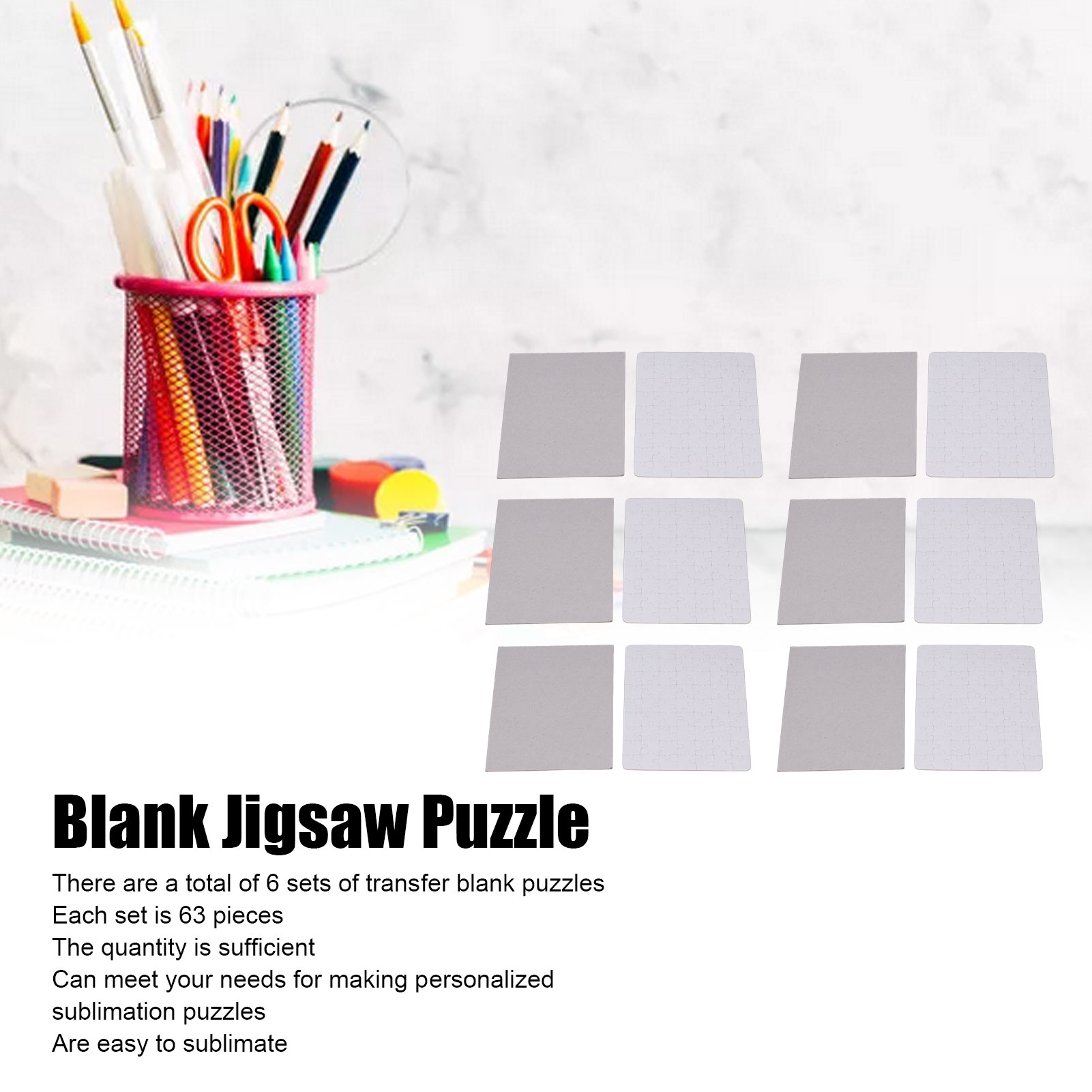 6 Set Blank Puzzles 13x18cm Wh - Puzzle Blank White review and price
