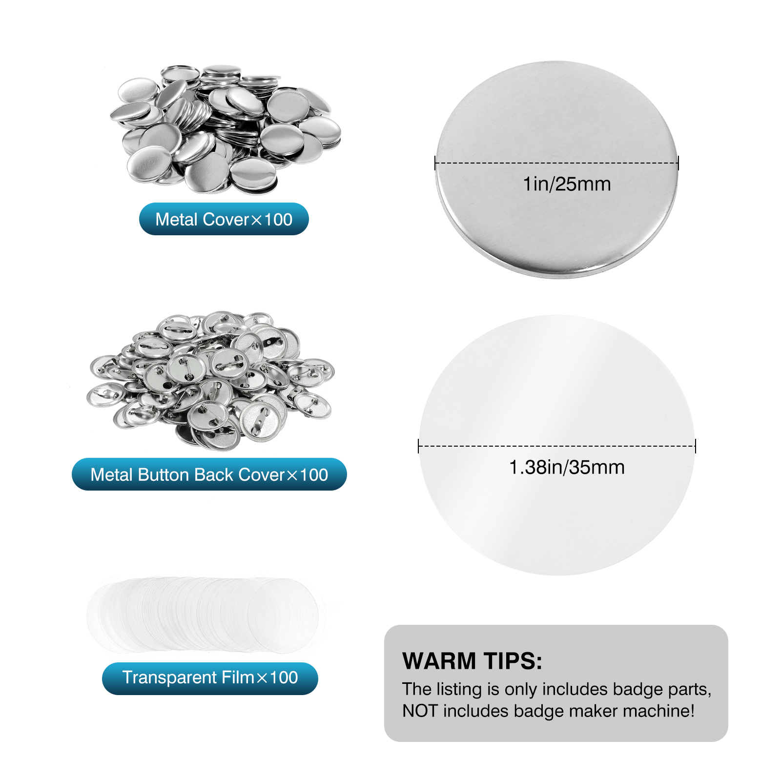 100Pcs Mini DIY Round Mirror M - Button Badge Blank review and price