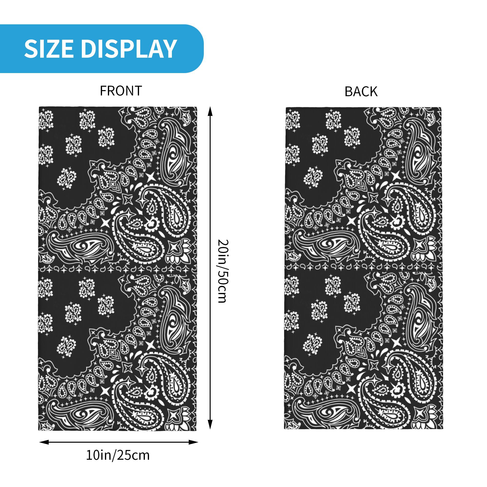 Custom Black And White Paisley - Bandana Blank White review and price