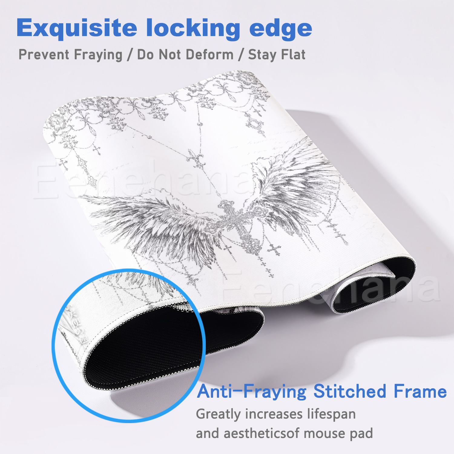 Black White Angel Mouse Pad La - Mouse Pad Blank Sublimation review and price