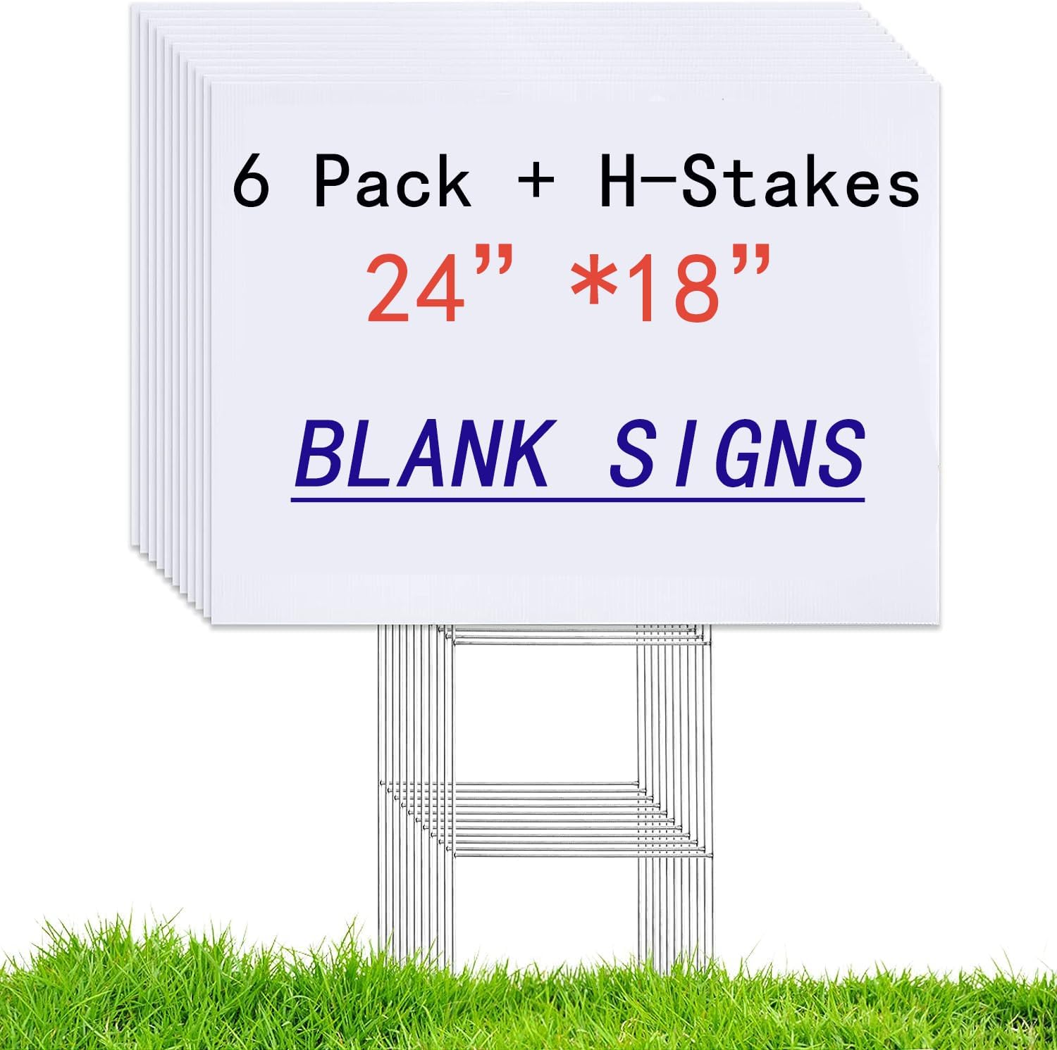6 Pack 24x18 White Blank Lawn  - Yard Sign Blank review and price
