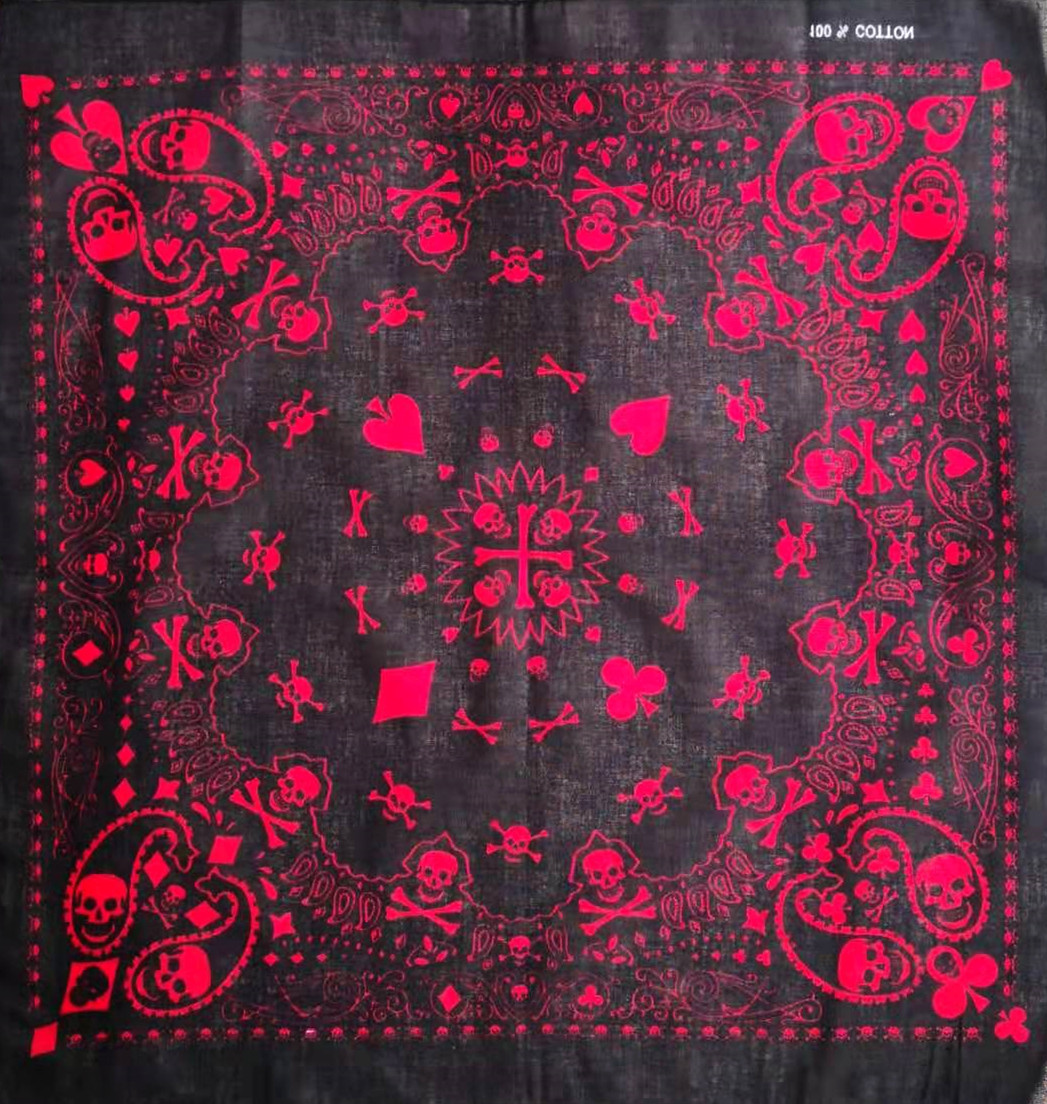 55cm White Black Red Skull Pok - Bandana Blank White review and price