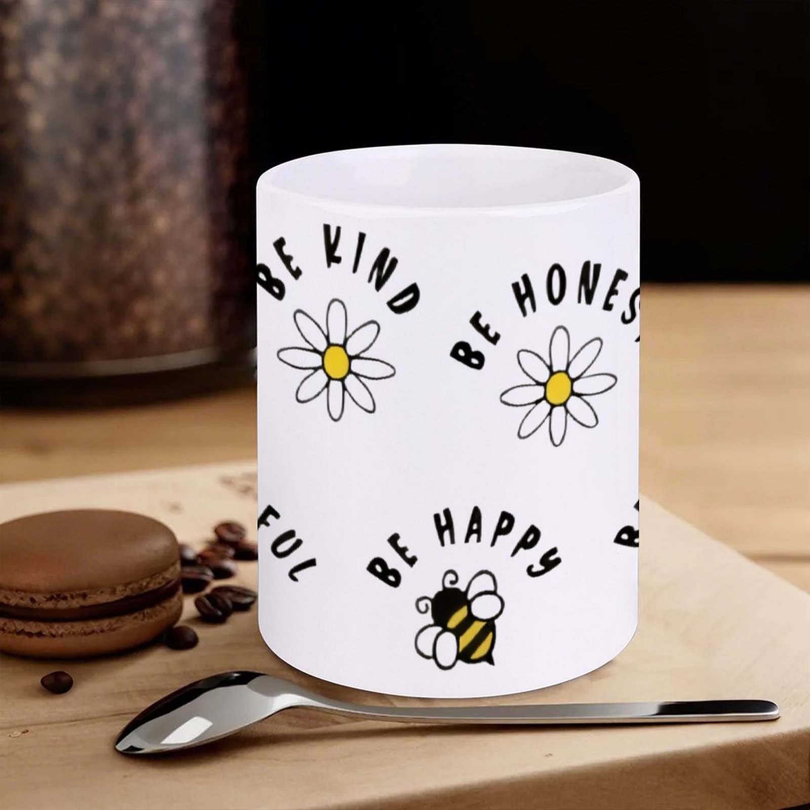 Four Stickers With Bees And Da - Sublimation Mug White review and price