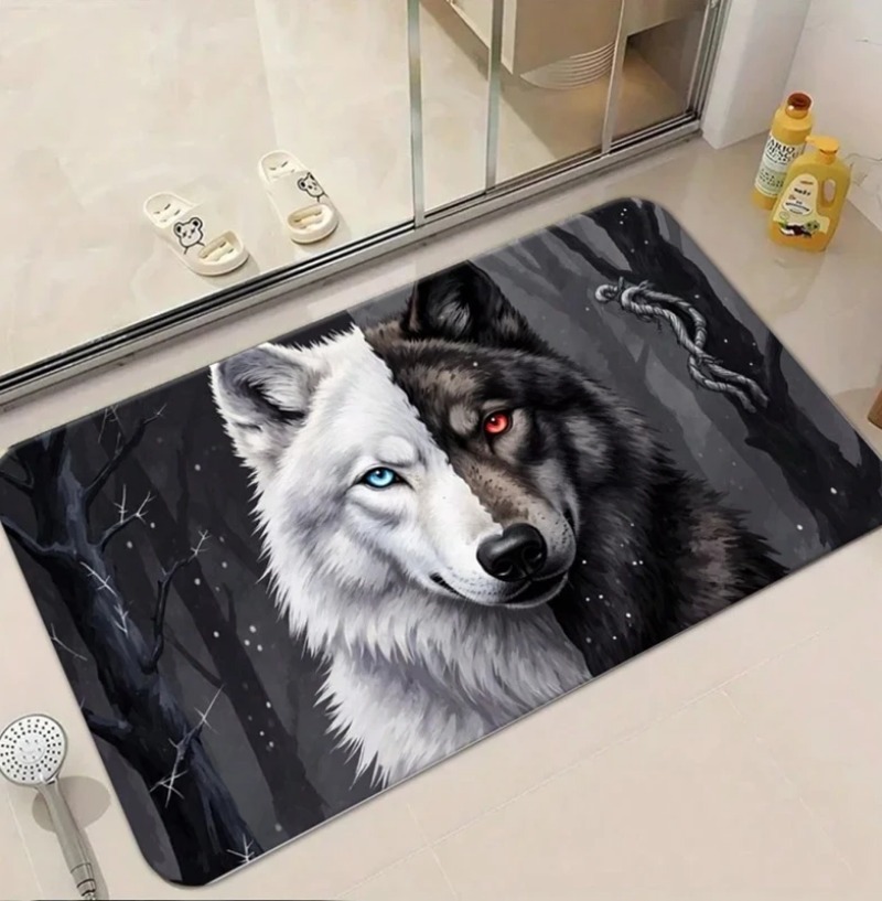Cool White Wolf Doormat Wildli - Puzzle Blank White review and price