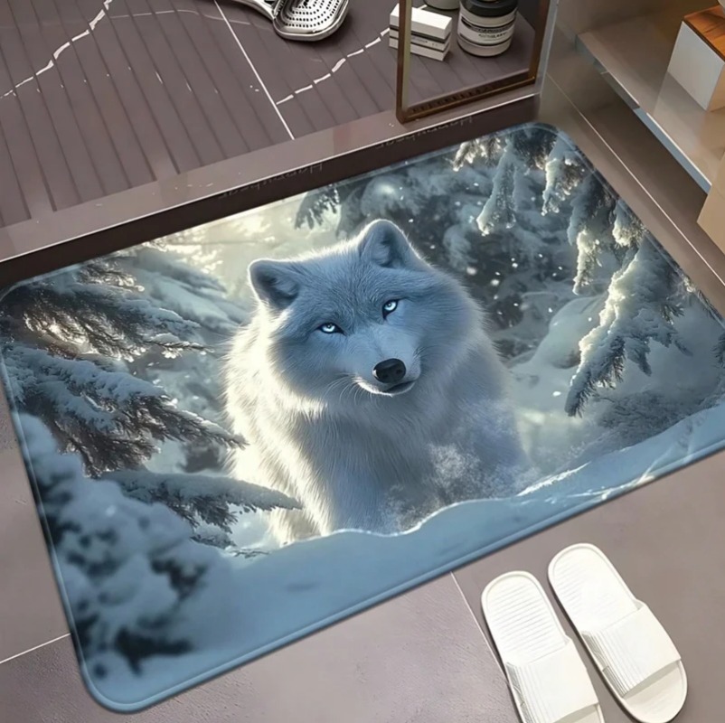 Cool White Wolf Doormat Wildli - Puzzle Blank White review and price