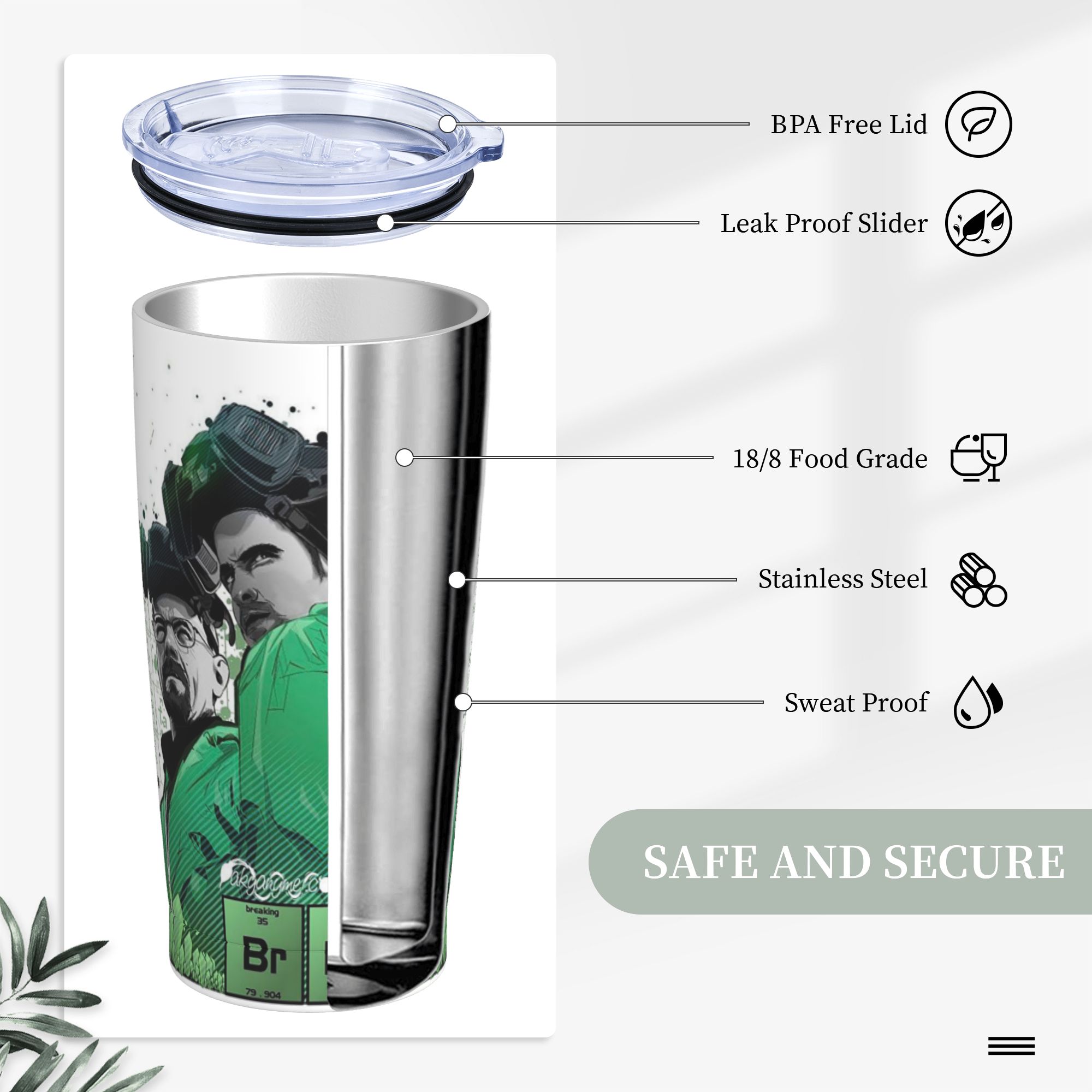 Breaking Bad Walter White Tumb - Tumbler 20Oz White review and price